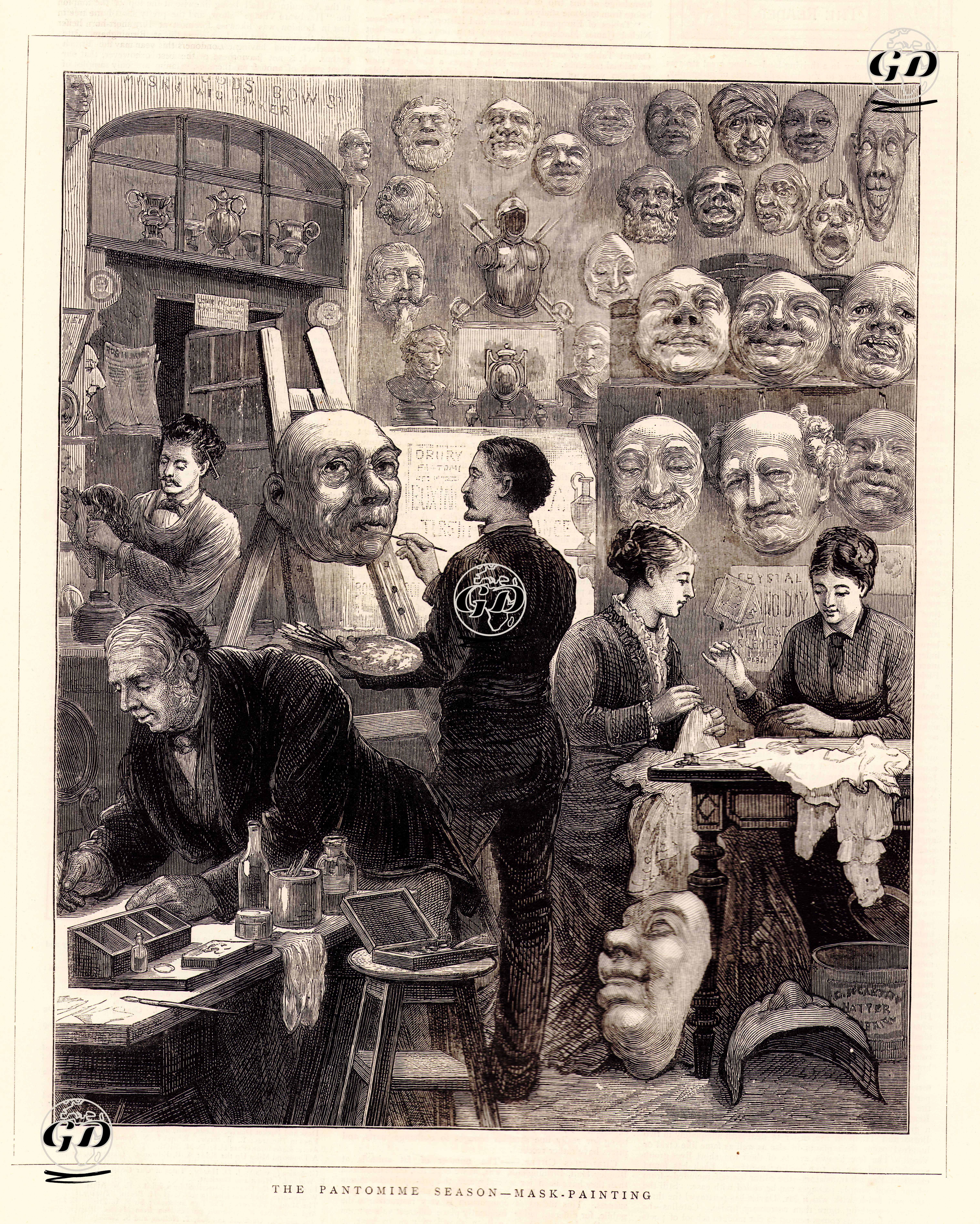 Pandomim Sezonu-Maskelerin Boyanması -  - 1876