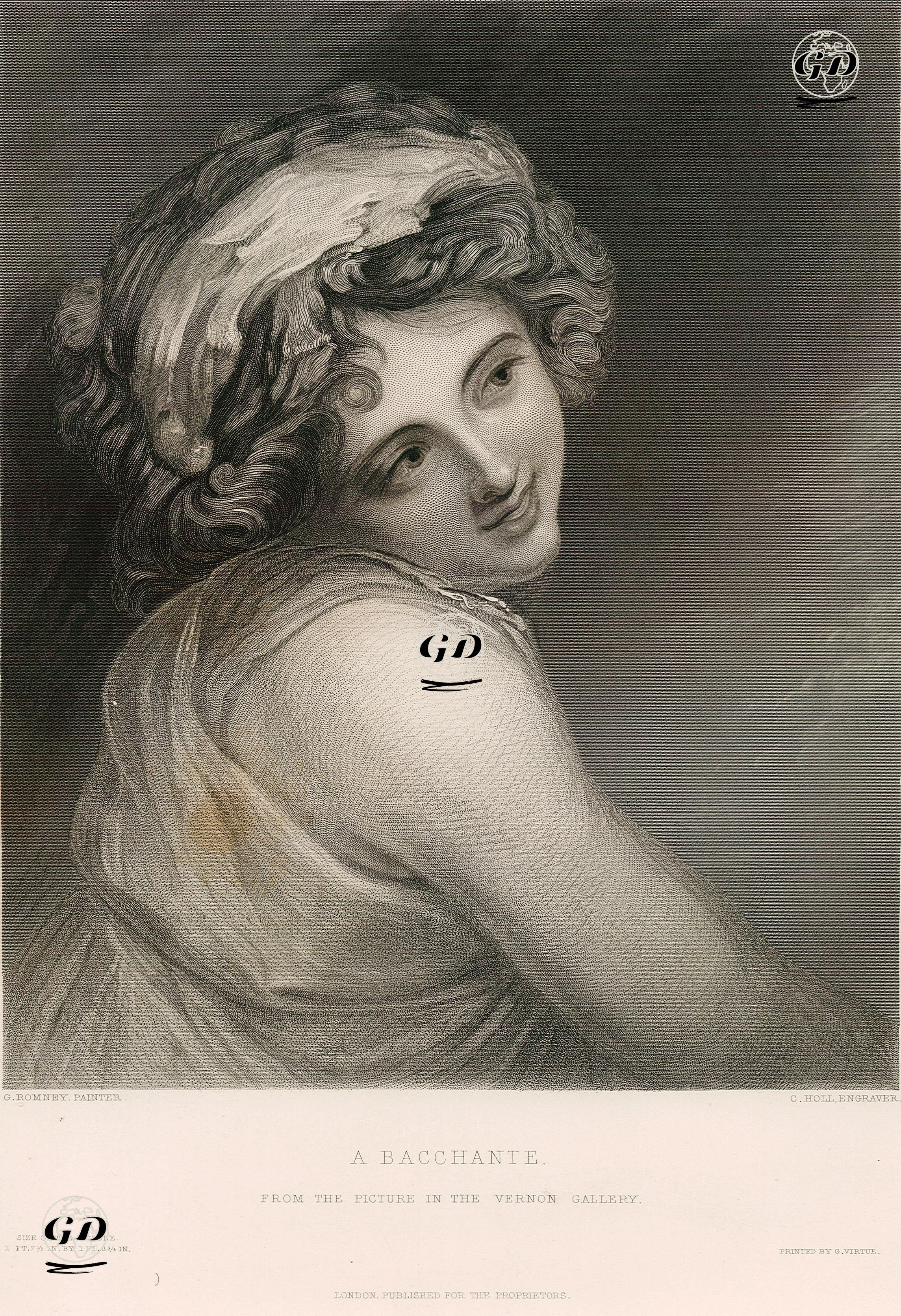 Baküs Rahibesi-Leydi Emma Hamiltonun Portresi - George Romney (1734-1802) - 1855