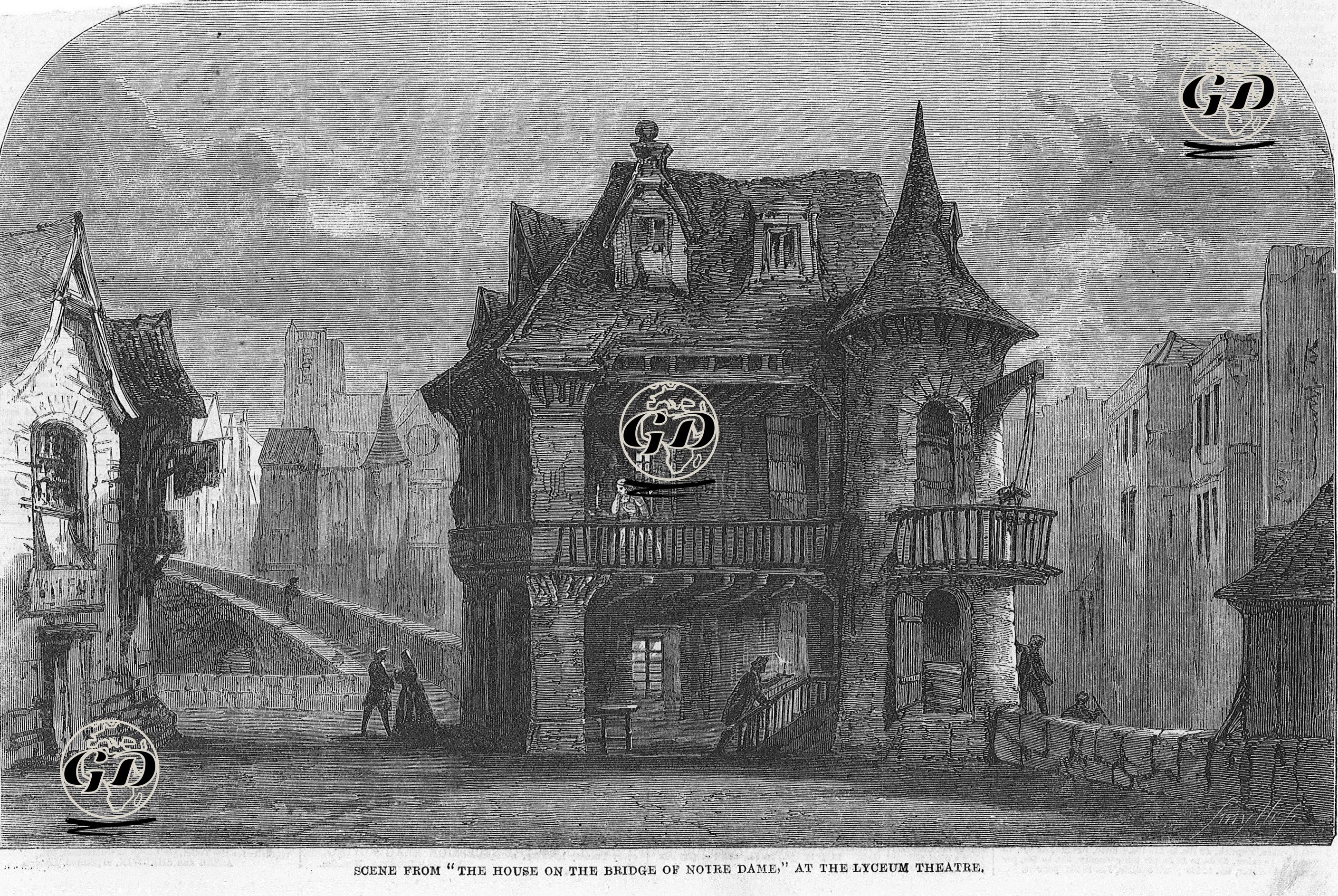 "Notre Dame Köprüsünün Üzerindeki Ev" Oyunundan Bir Sahne,  Lyceum Tiyatrosu -  - 1861