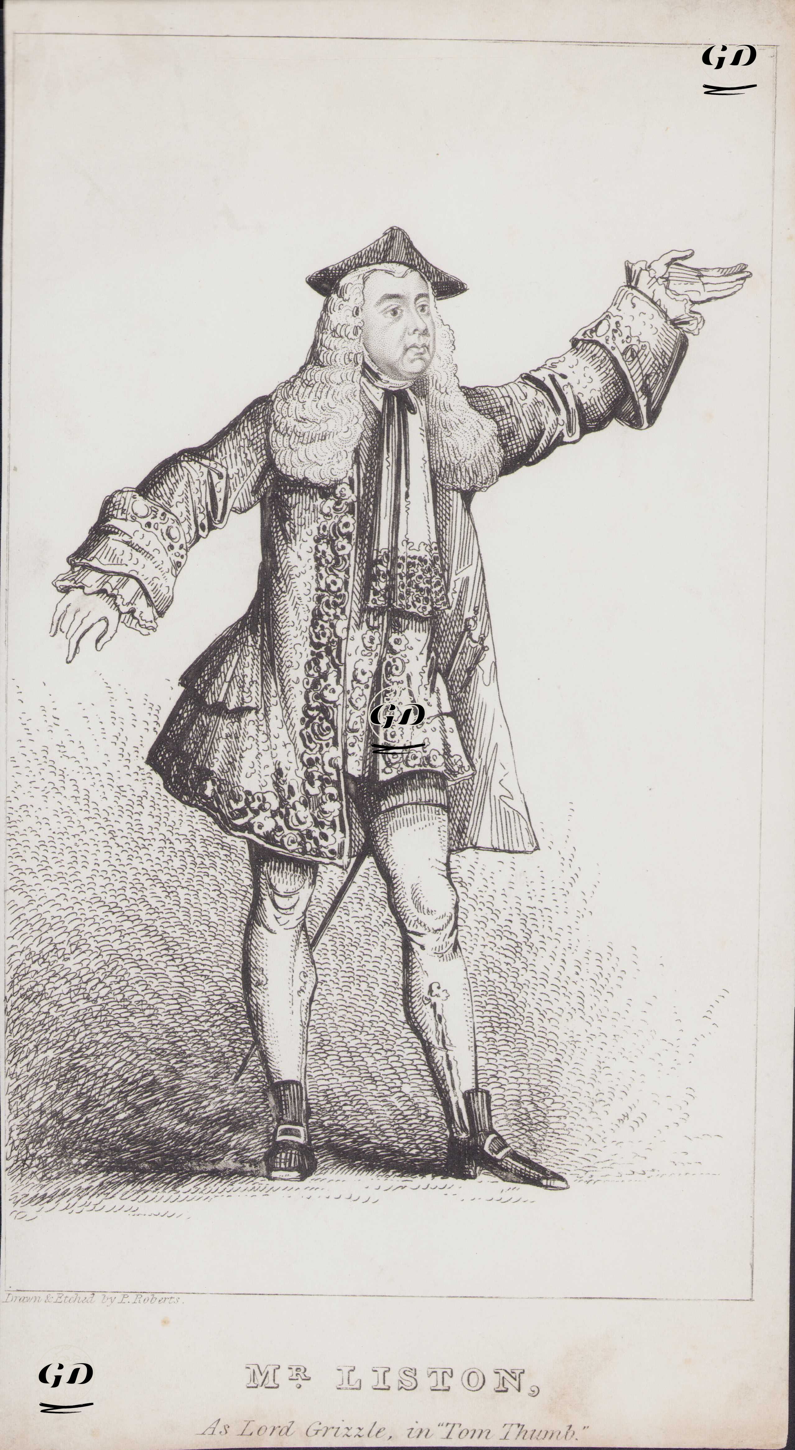 "Tom Thumb" Oyununda Lord Grizzle Rolünde John Liston - Piercy Roberts (1774-1863) - 1800's