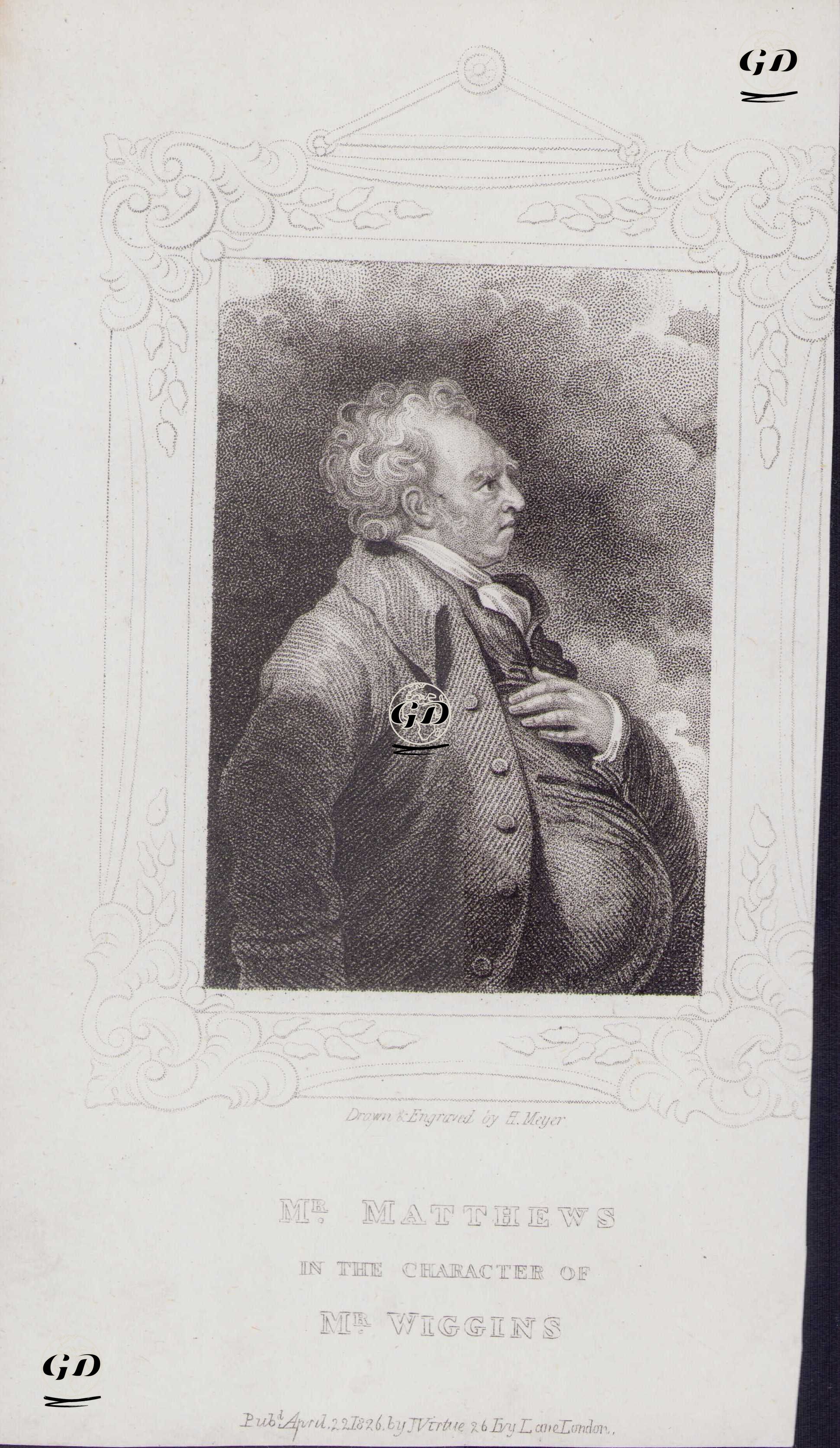 Mr. Wiggins Oyununda Mr. Wiggins Rolünde Charles Mathews - Henry Meyer (1782-1847) - 1826