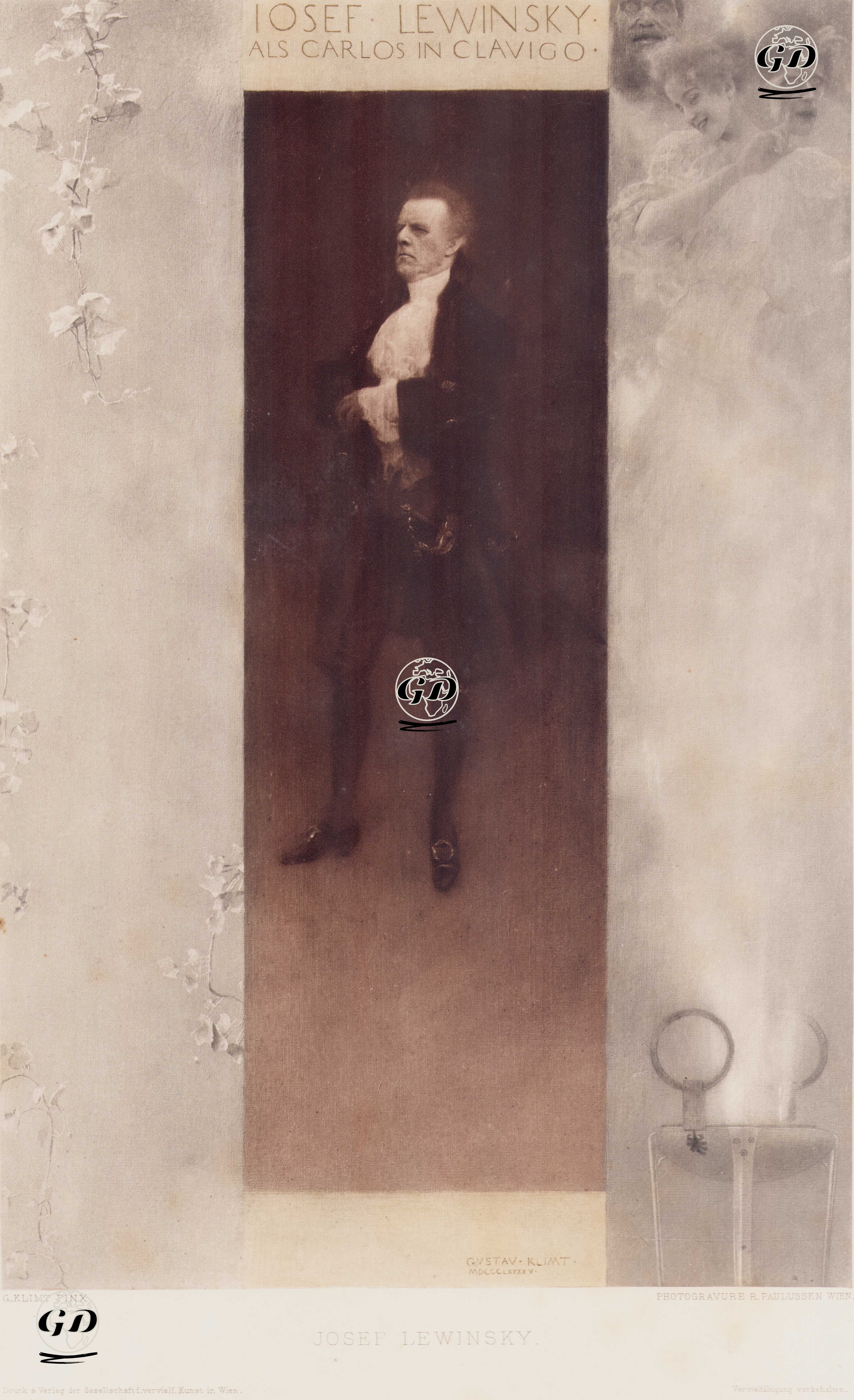 Josef Lewinsky as Carlos in Clavigo - Gustav Klimt (1862-1918) - 1896