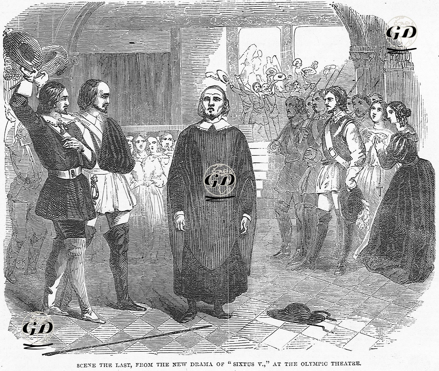"Papa V. Sixtus" Oyununun Son Sahnesi, Olimpiyat Tiyatrosu -  - 1851
