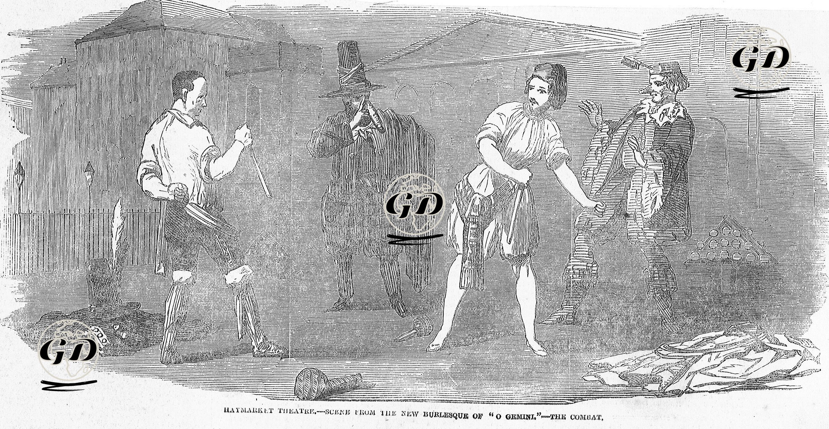 "İkizler" Oyunundan Dövüş Sahnesi, Haymarket Tiyatrosu  -  - 1852