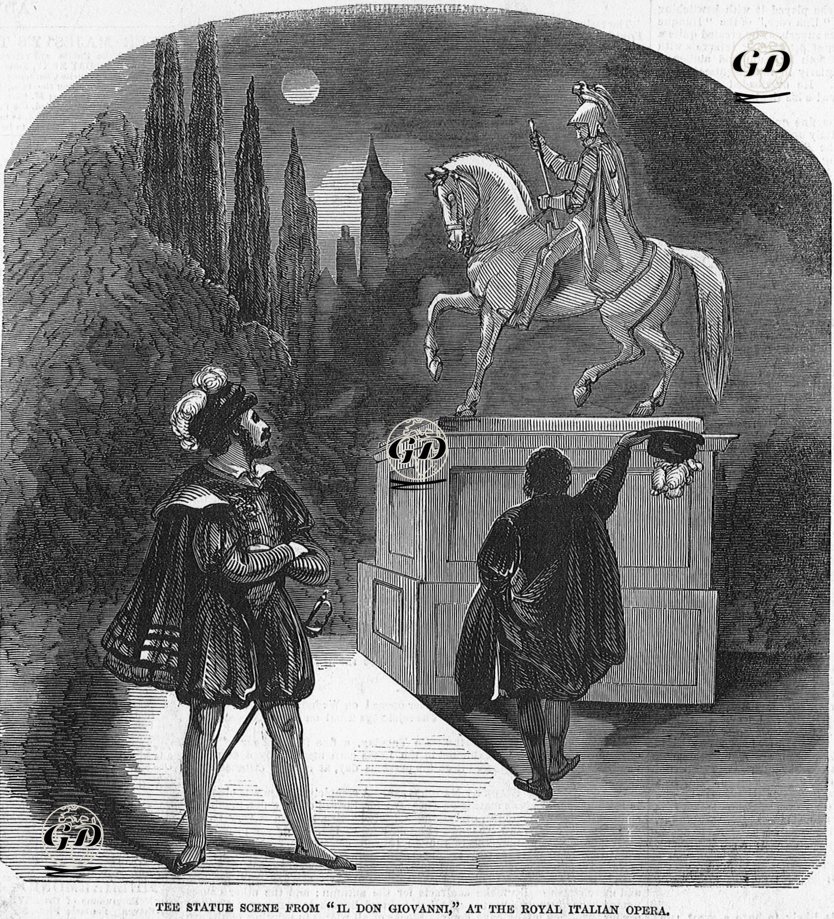 "II.Don Giovanni" Operasındaki Heykel Sahnesi, Kraliyet İtalyan Operası  -  - 1847