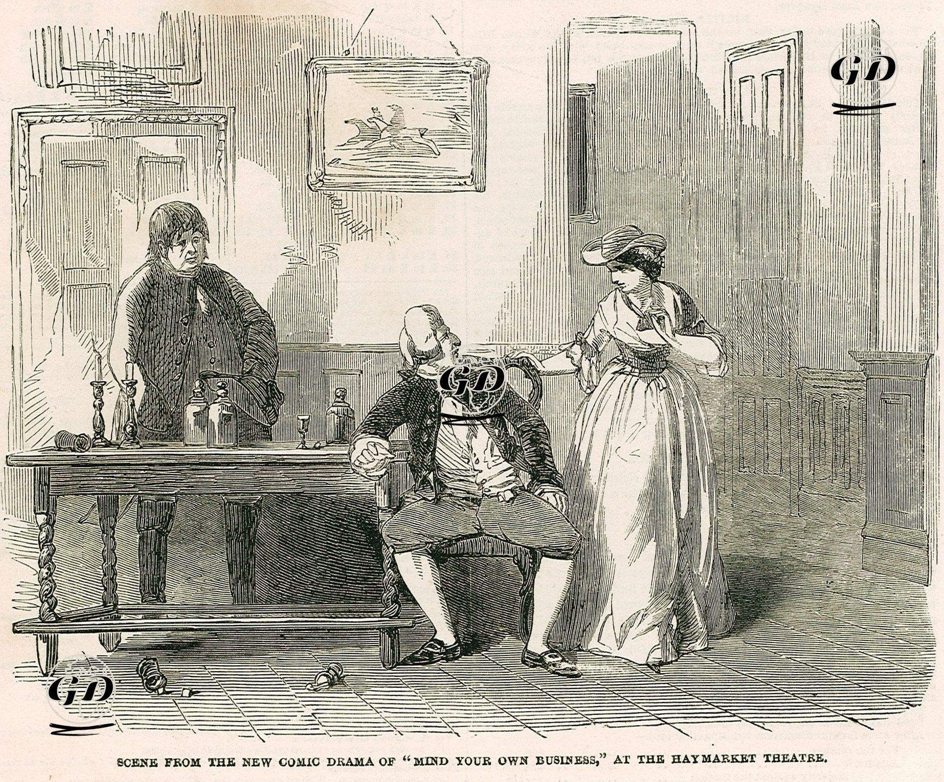 "Kendi İşine Bak" Komedisinden Bir Sahne, Haymarket Tiyatrosu -  - 1852