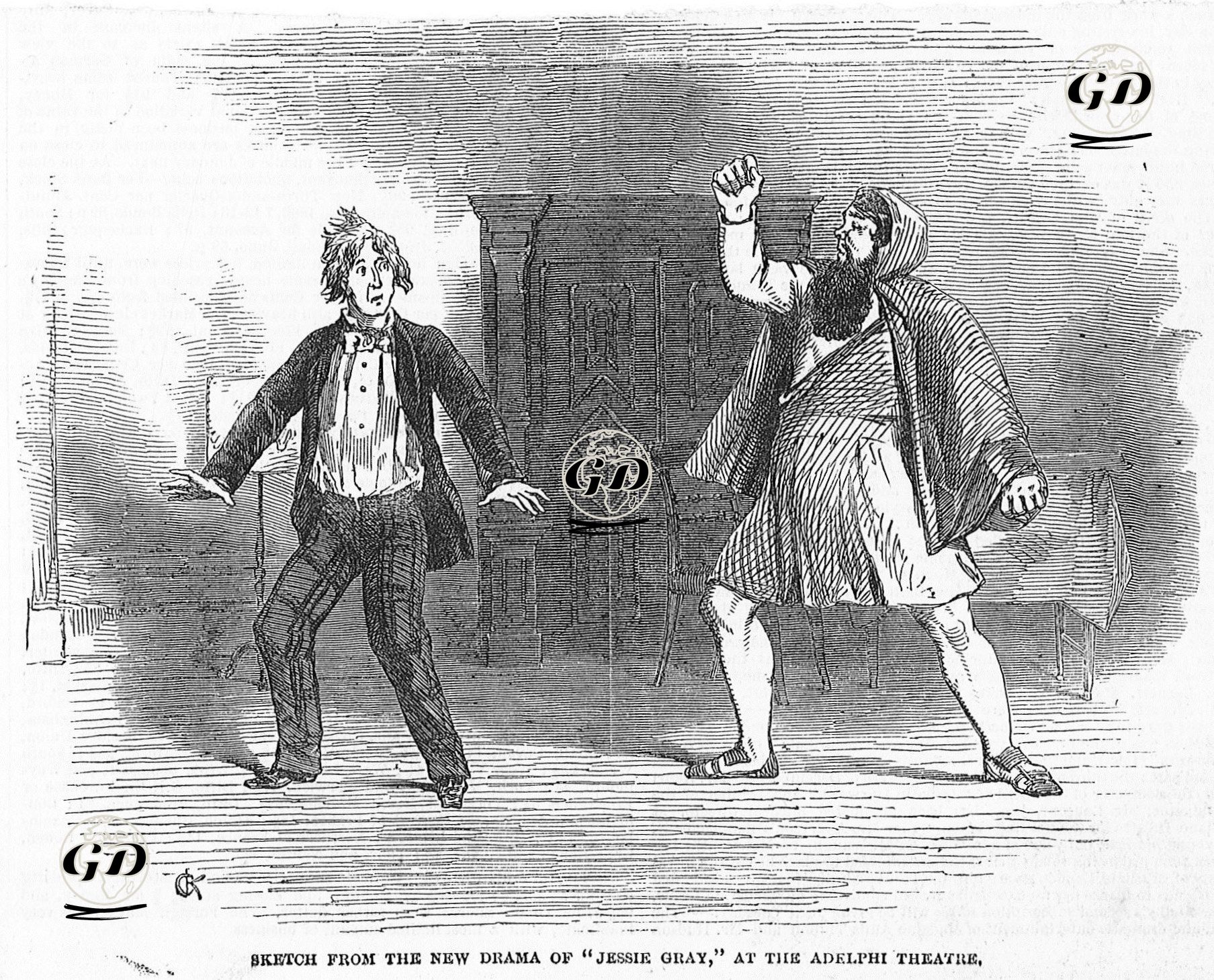 Scene From The New Drama Of "Jessie Gray" At The Adelphi Theatre  -  - 1850