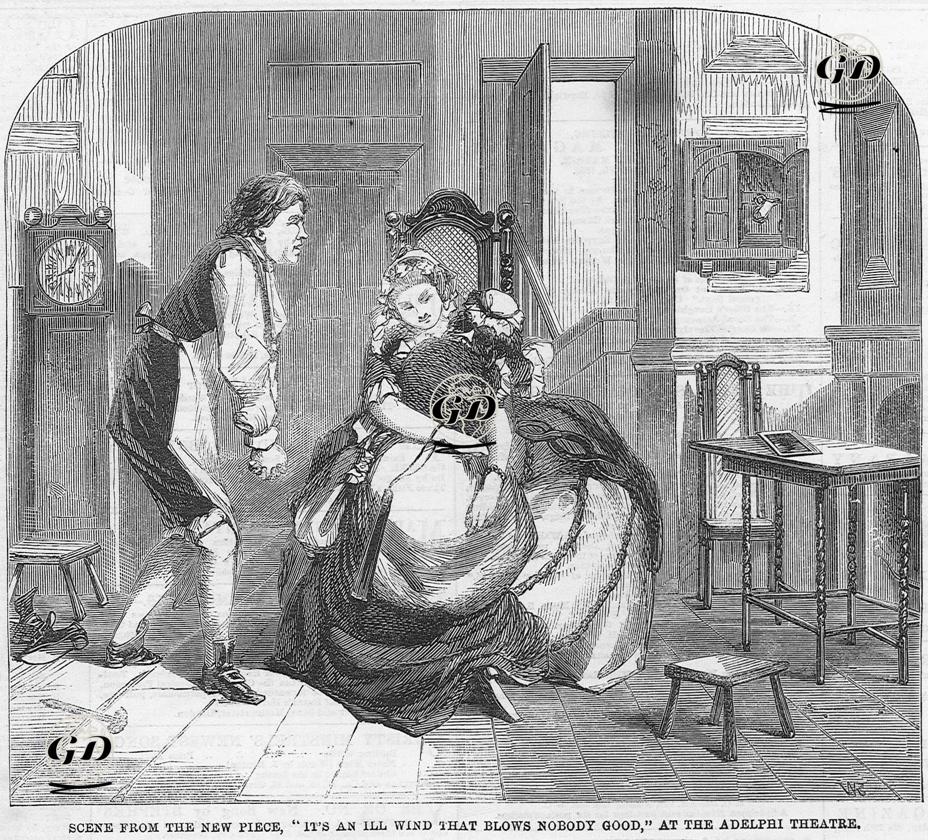 Scene From The New Piece "It's An ill Wind That Blows Nobody Good" At The Adelphi Theatre  -  - 1860