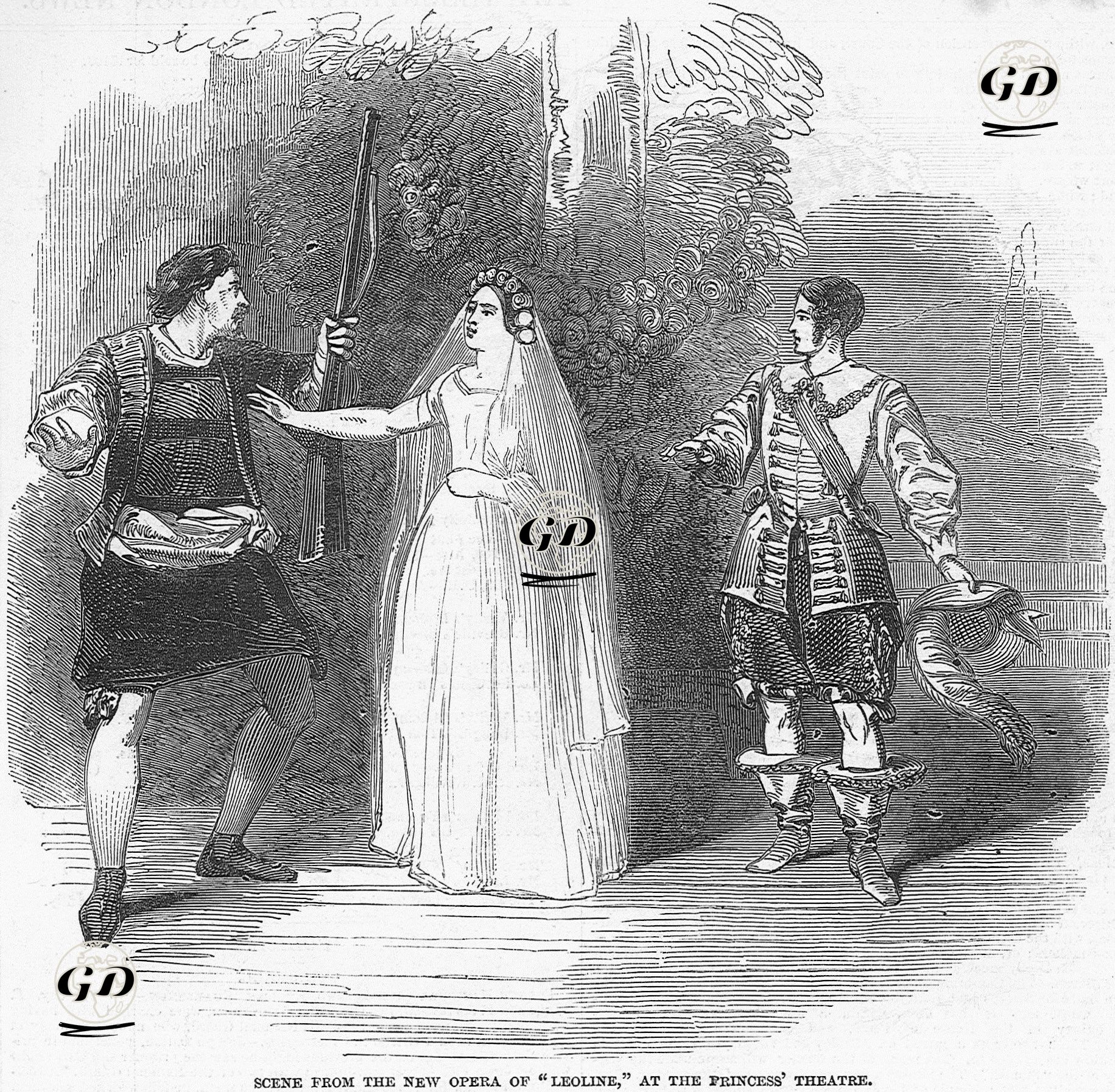 Scene From The New Opera Of "Leoline" At The Princess' Theatre -  - 1848
