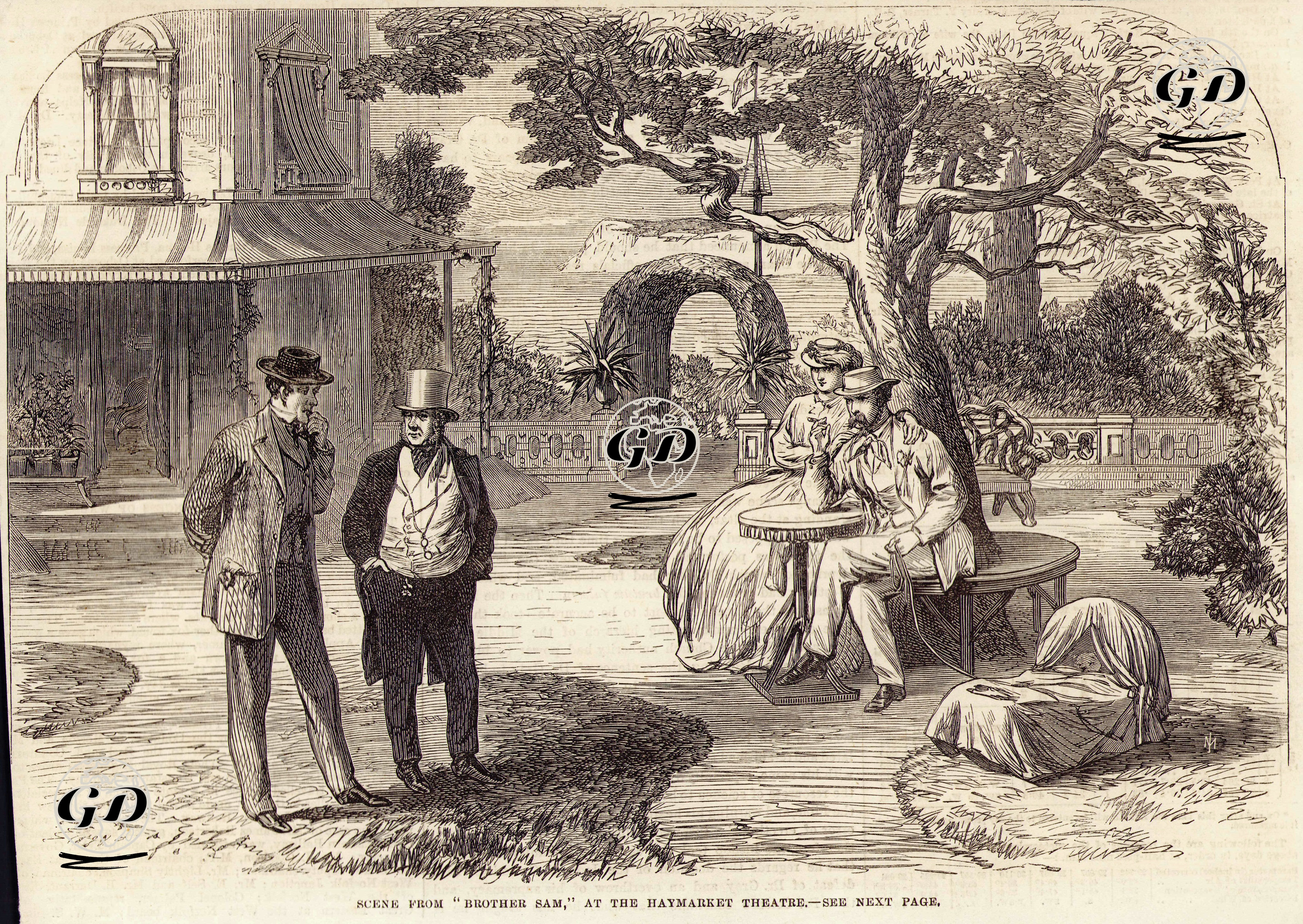 Scene From "Brother Sam", At The Haymarket Theatre  -  - 1866