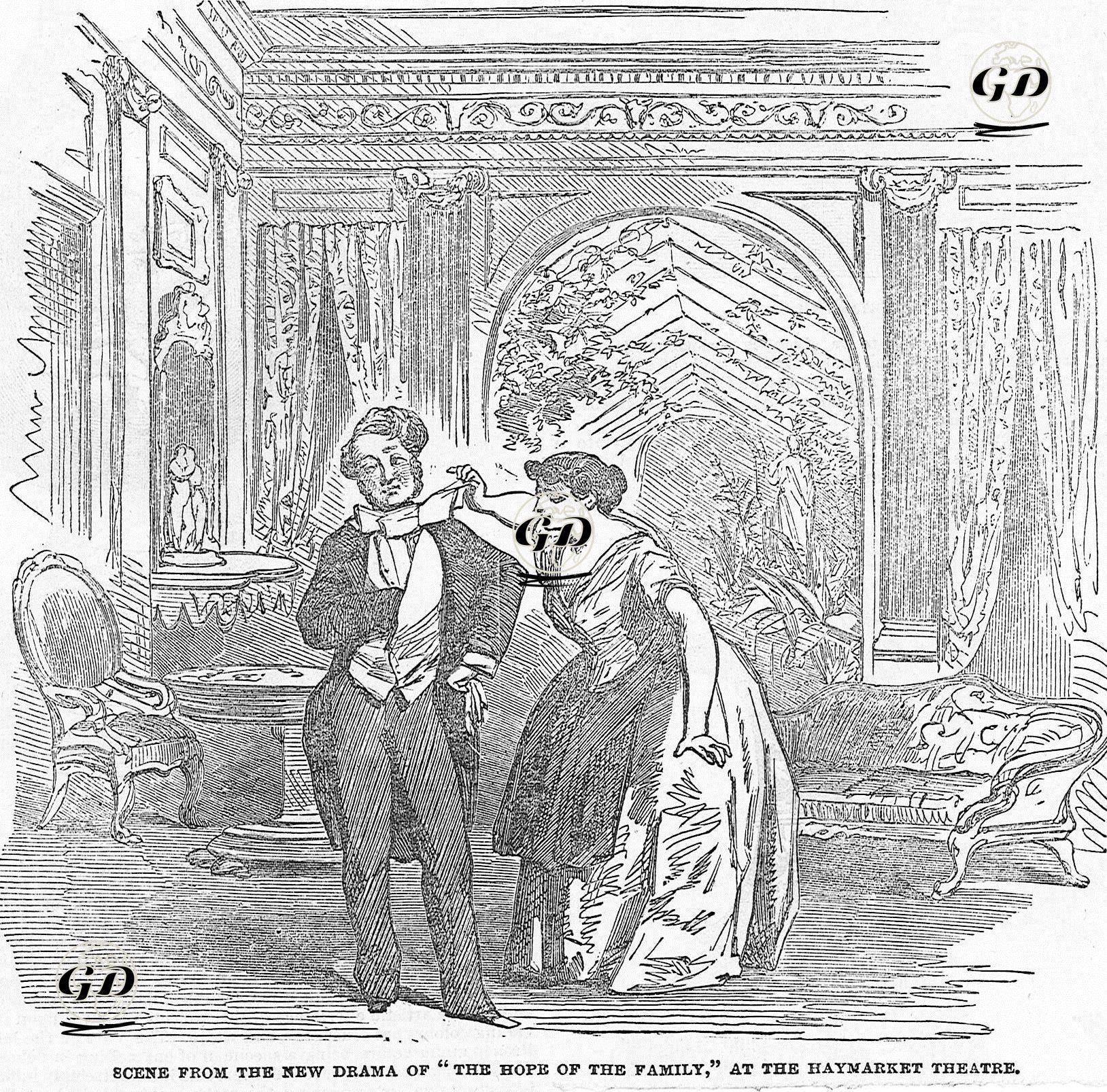 Scene From The New Drama Of "The Hope Of Family" At The Haymarket Theatre -  - 1854