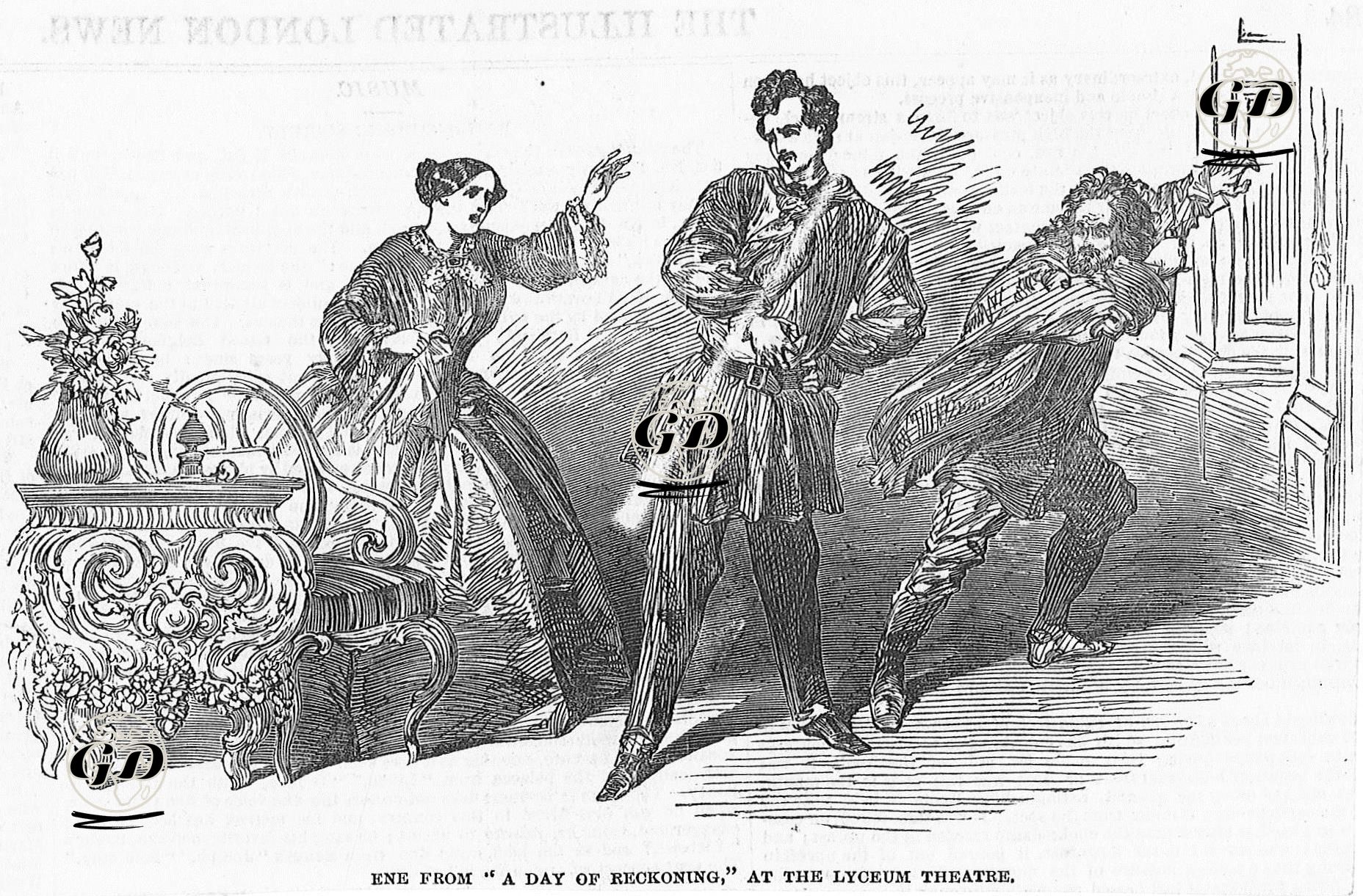 "Hesap Günü" Oyunundan Bir Sahne, Lyceum Tiyatrosu  -  - 1851