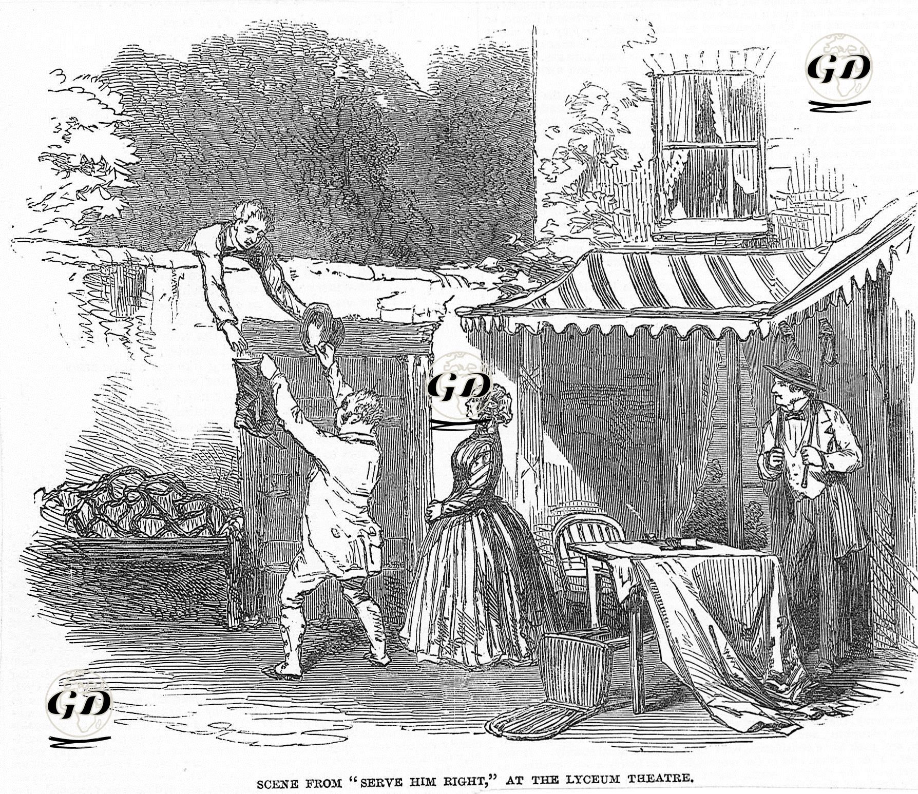 Scene From "Serve Him Right" At The Lyceum Theatre -  - 1850