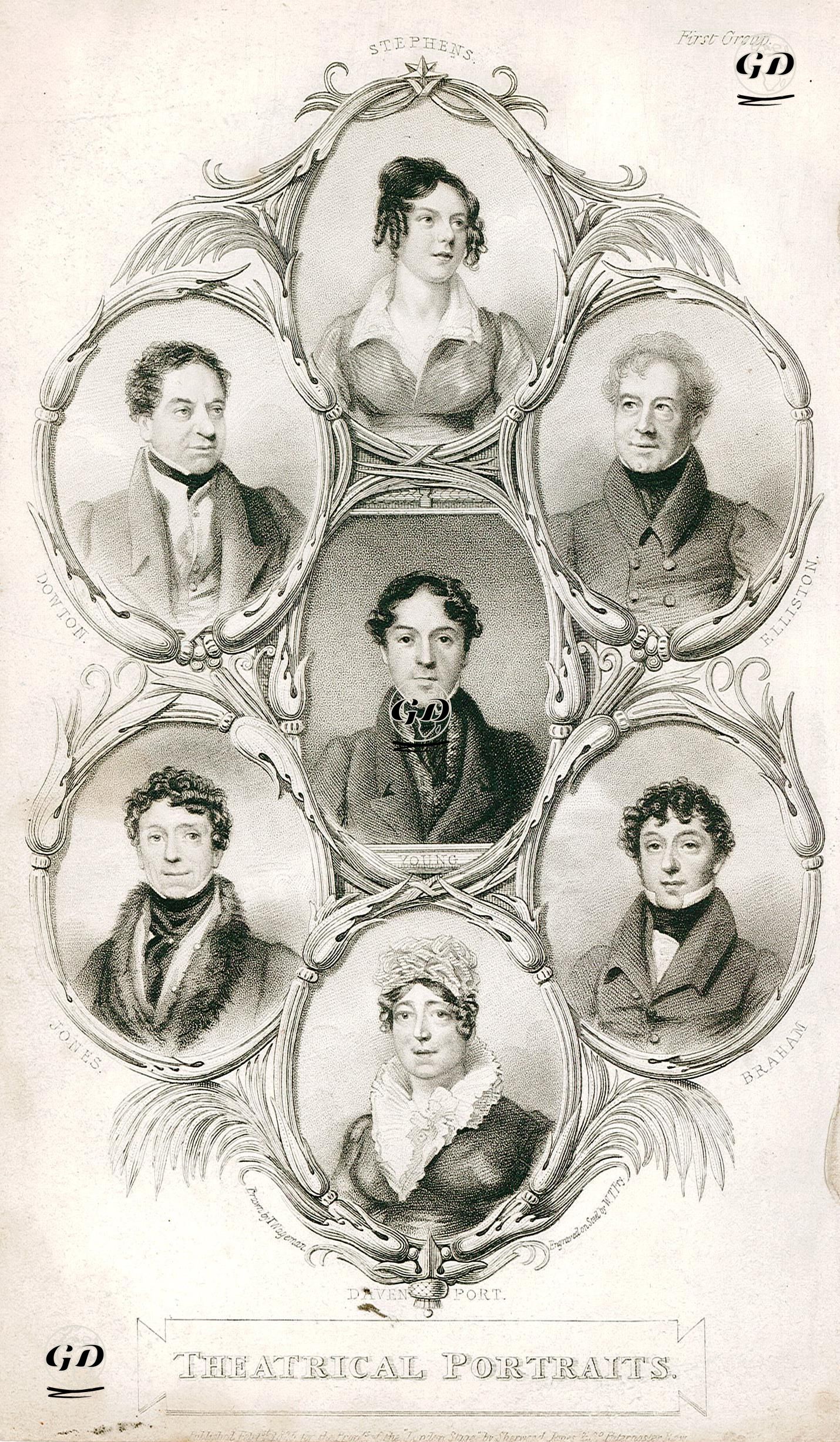 Theatrical Portraits(Stephens, Dowton, Elliston, Young, Jones, Braham, Davenport) - Thomas Charles Wageman (1787-1863) - 1825