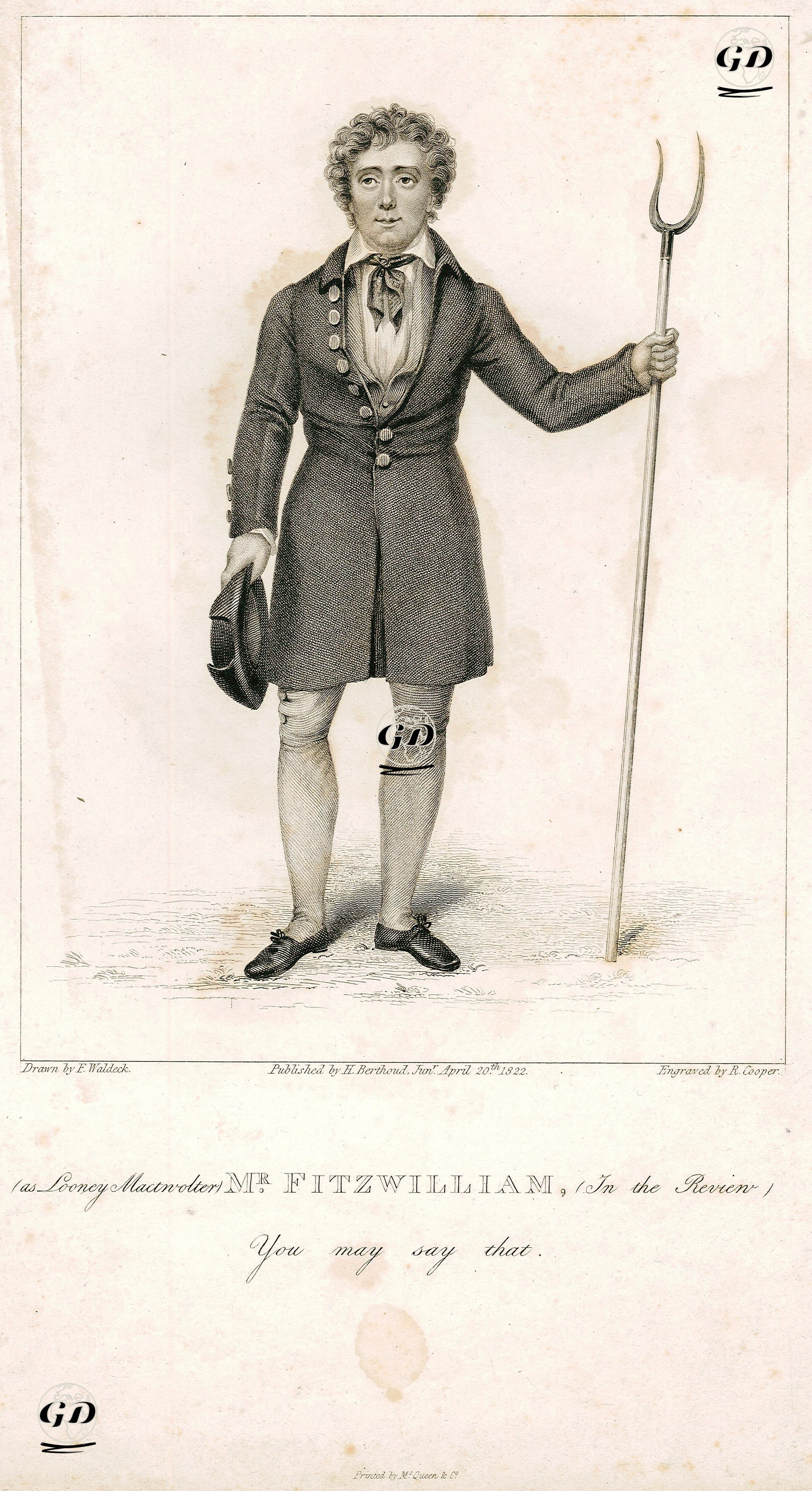 Looney Mactnolter Rolünde Edward Fitzwilliam ( Revien)  - F.Waldeck - 1822