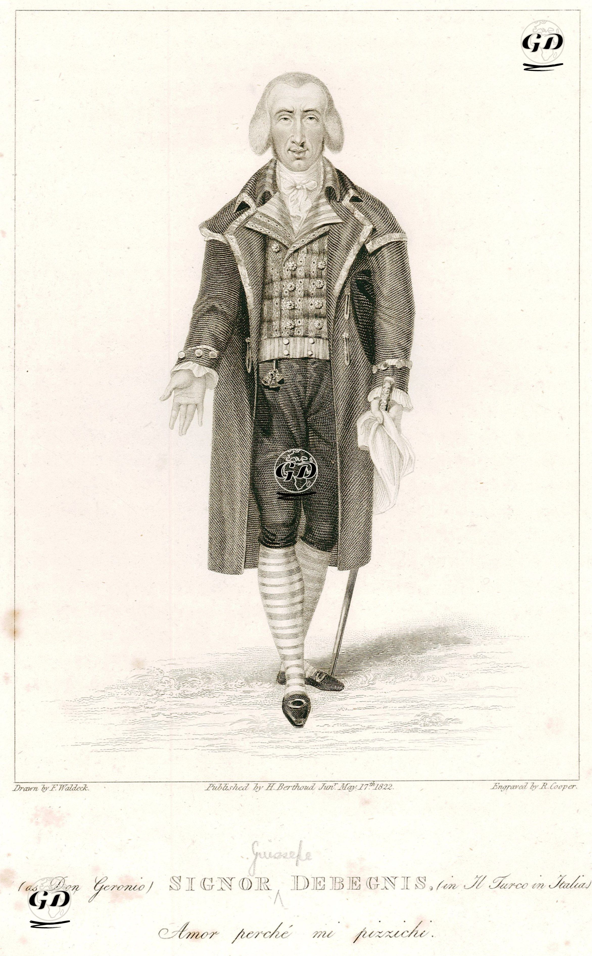 Don Geronio Rolünde Giuseppe de Begnis (İtalya'da Bir Türk) - F.Waldeck - 1822