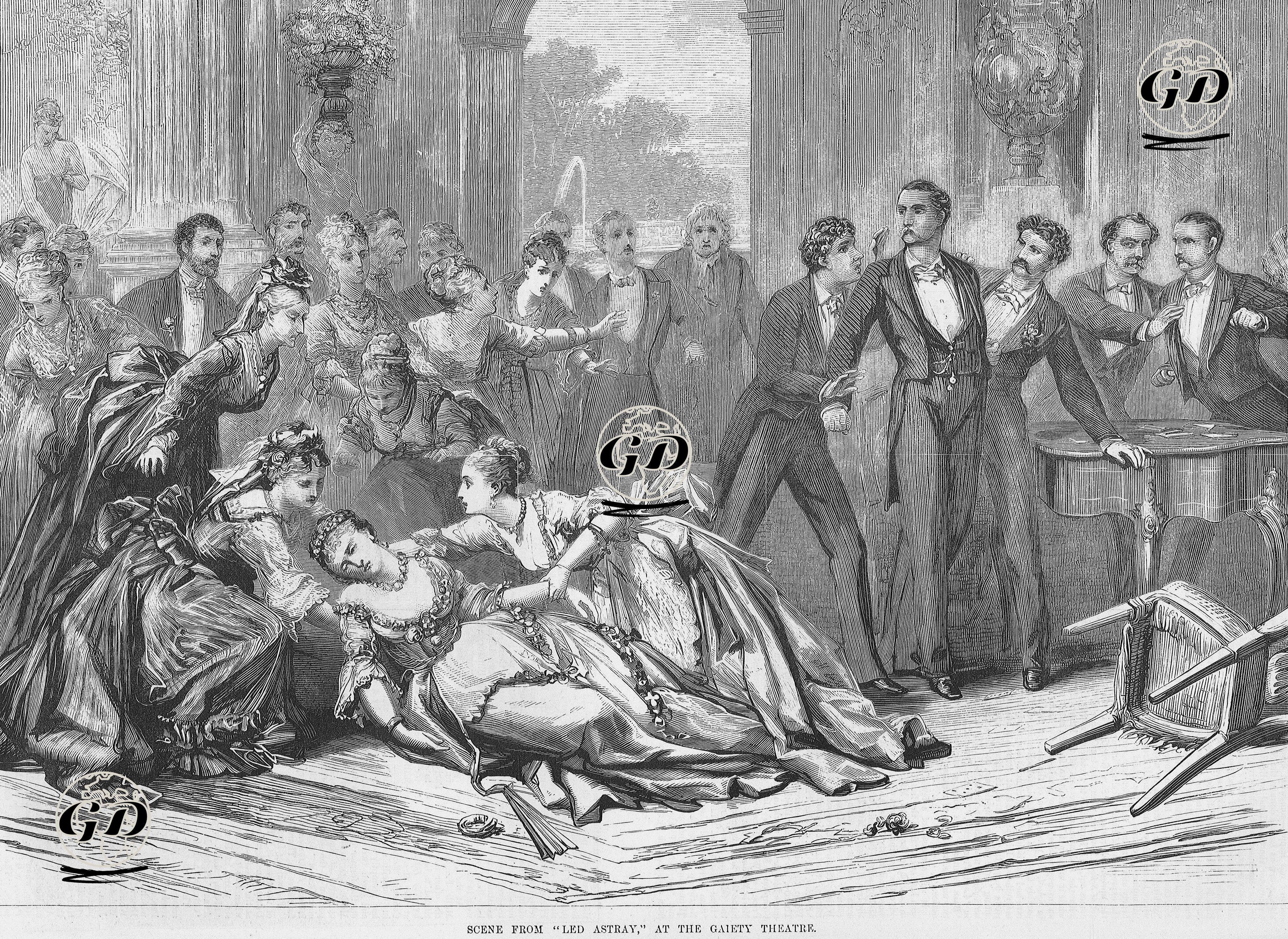 Scene From "Led Astray" At The Gaiety Theatre -  - 1874