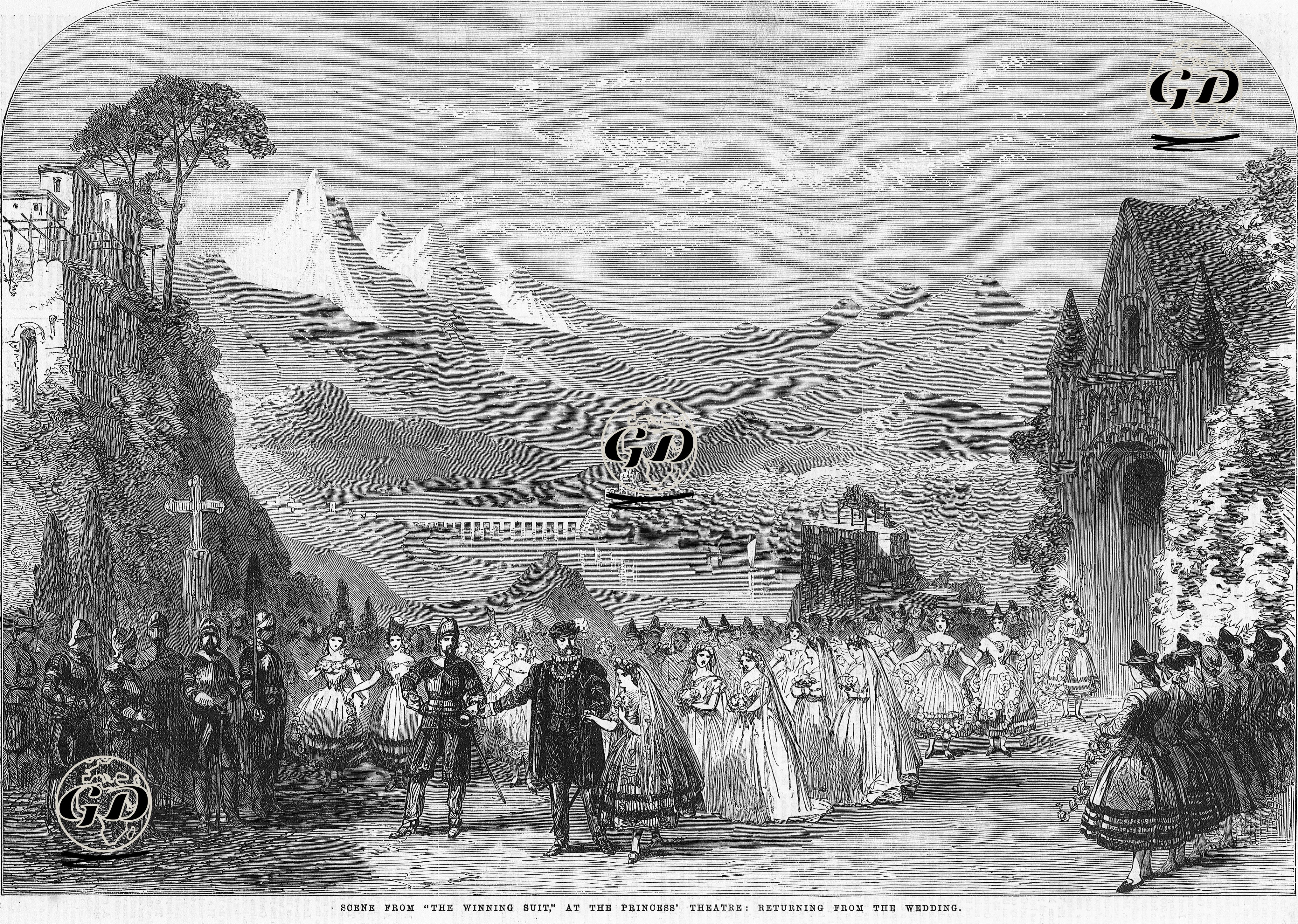 "Kazanan Teklif" Oyununda Düğünden Dönüş Sahnesi, Prenses Tiyatrosu -  - 1863