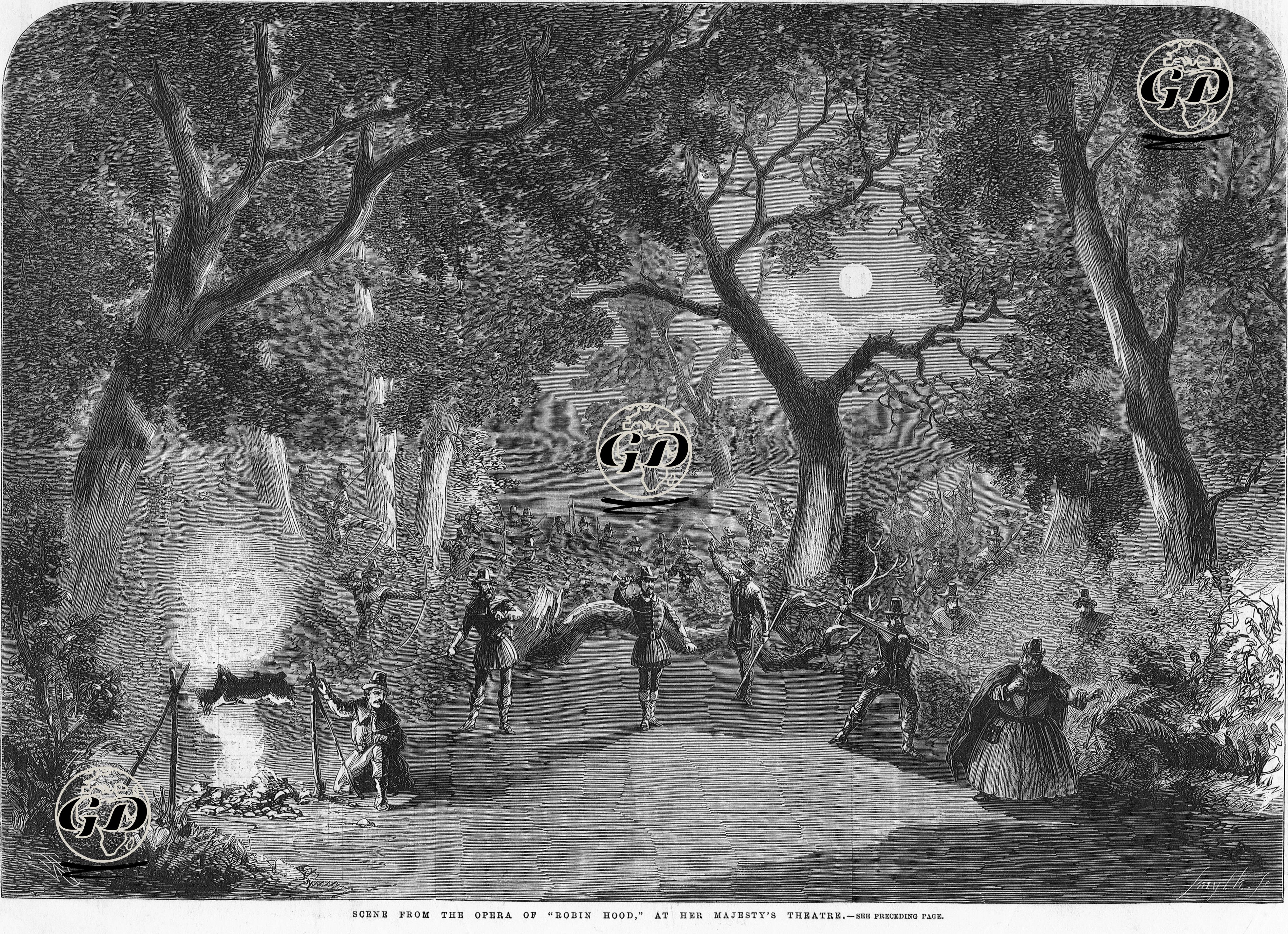 "Robin Hood" Operasından Bir Sahne, Kraliyet Operası  -  - 1860