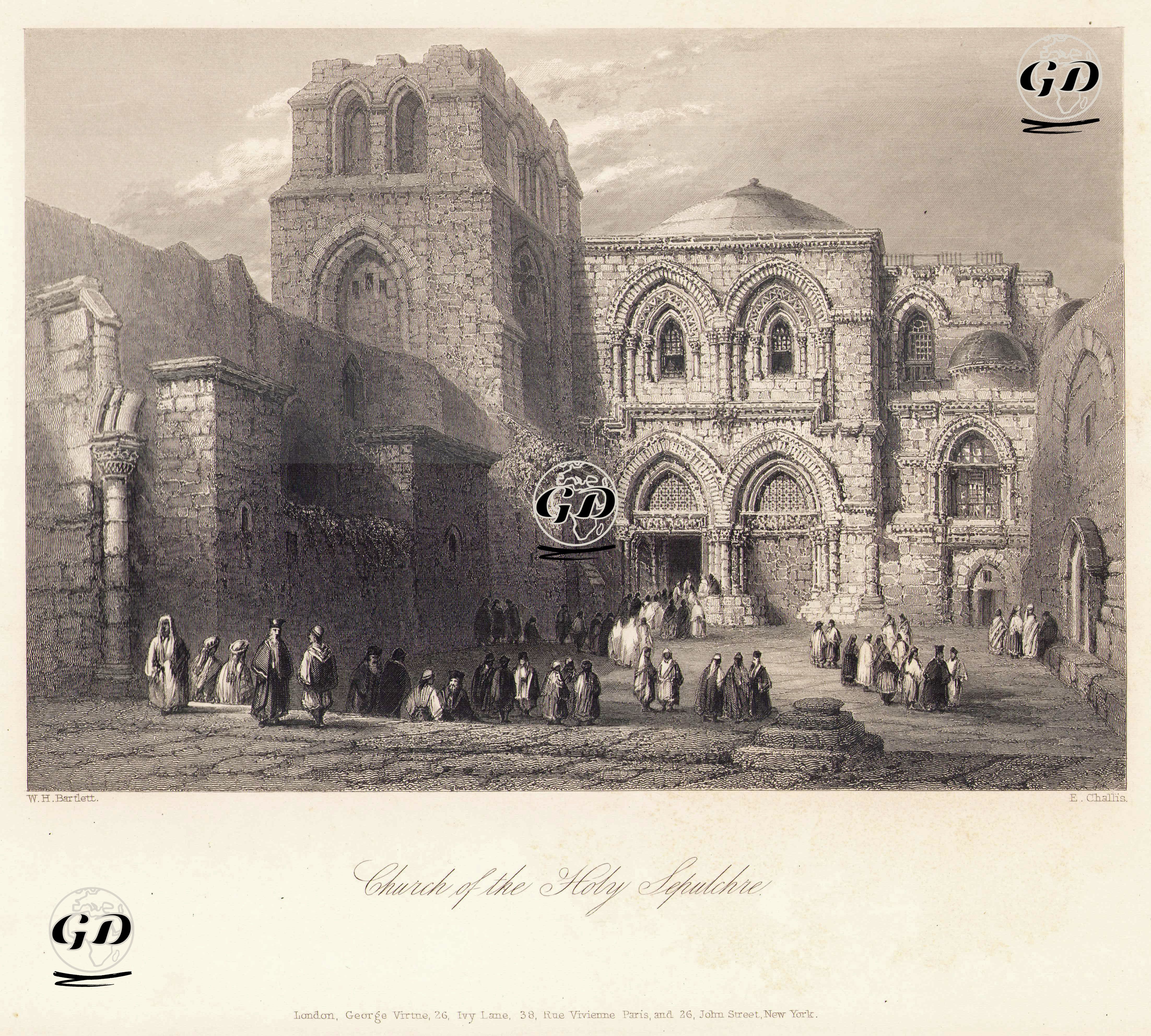  Kutsal Kabir (Yeniden Diriliş) Kilisesi - William Henry Bartlett (1809-1854) - 1847