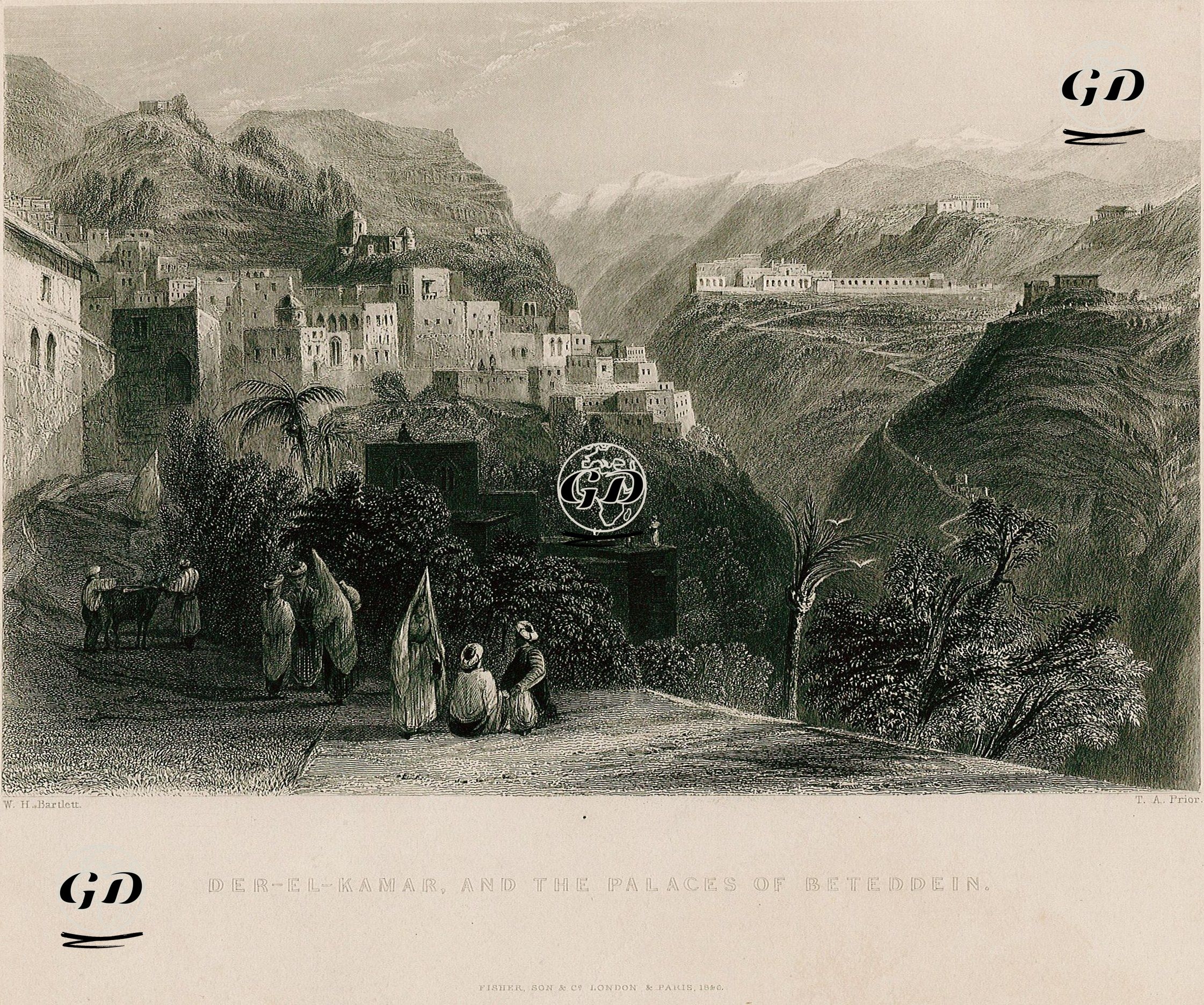 Deir El Kamar Ve Beiteddine Sarayı - William Henry Bartlett (1809-1854) - 1840