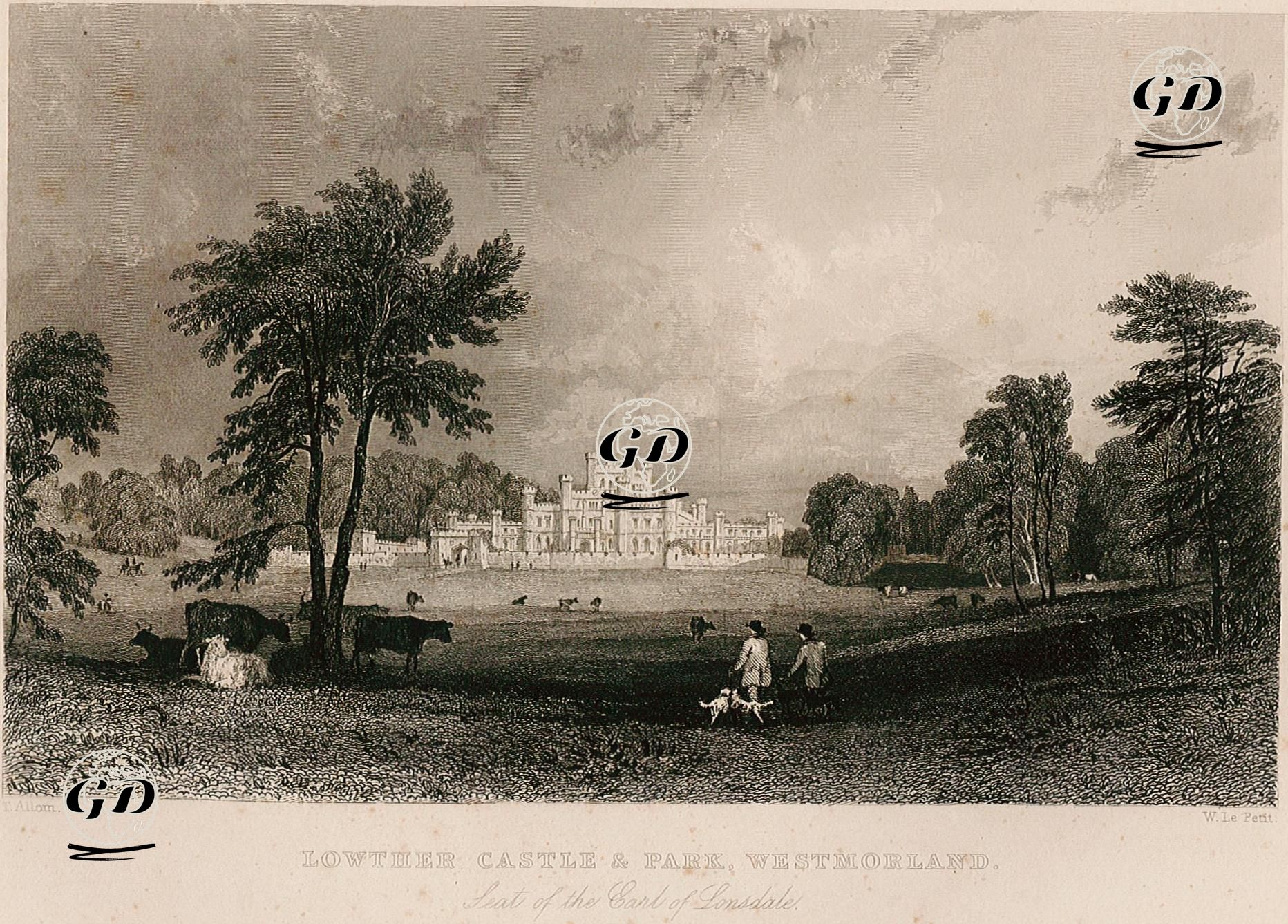 Lowther Castle & Park, Westmorland, Seat Of  The Earl Of Lonsdale - Thomas Allom (1804-1872) - 1844