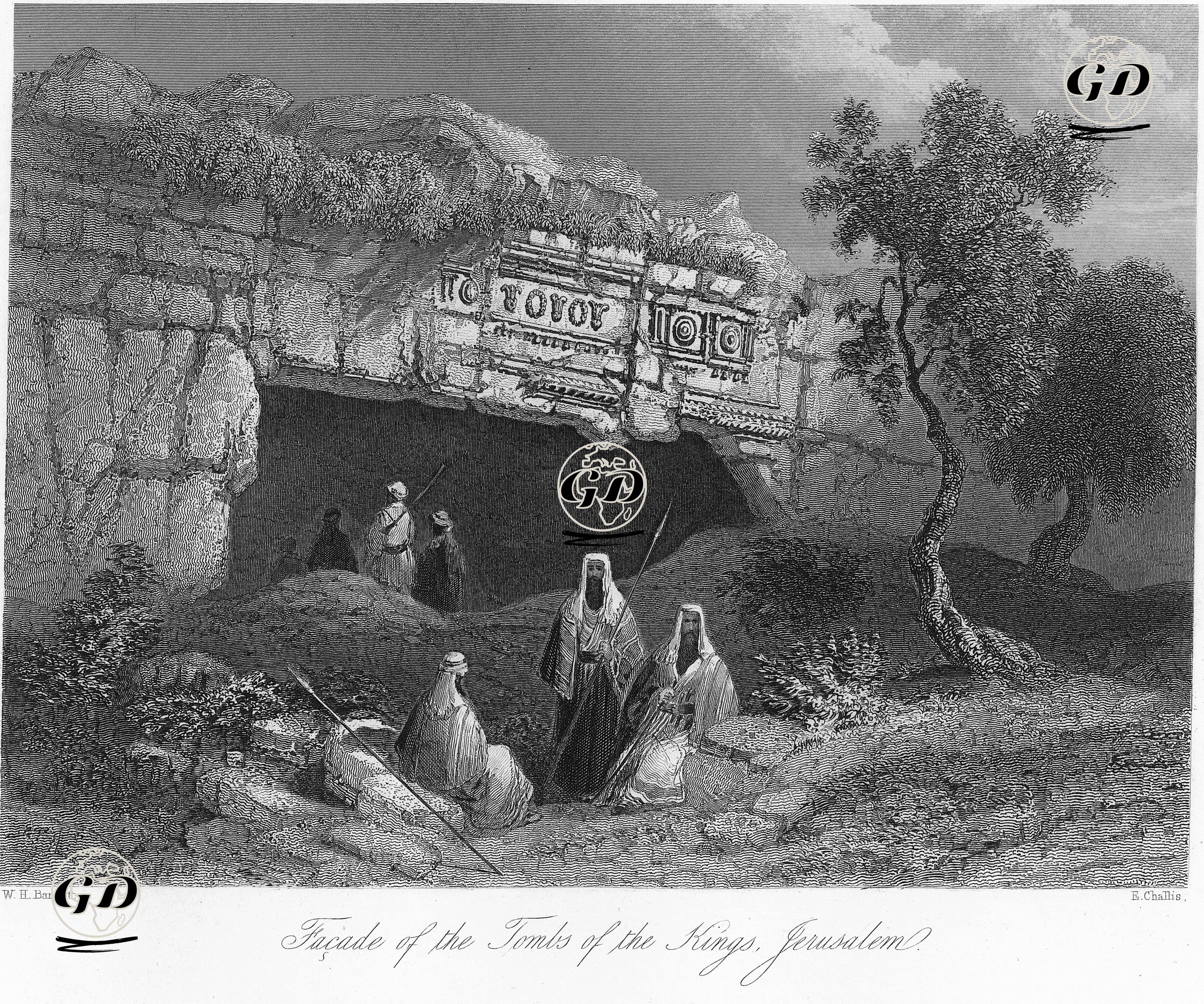 Kudüs'de Kral Mezarlarının Dıştan Görünüşü - William Henry Bartlett (1809-1854) - 1847