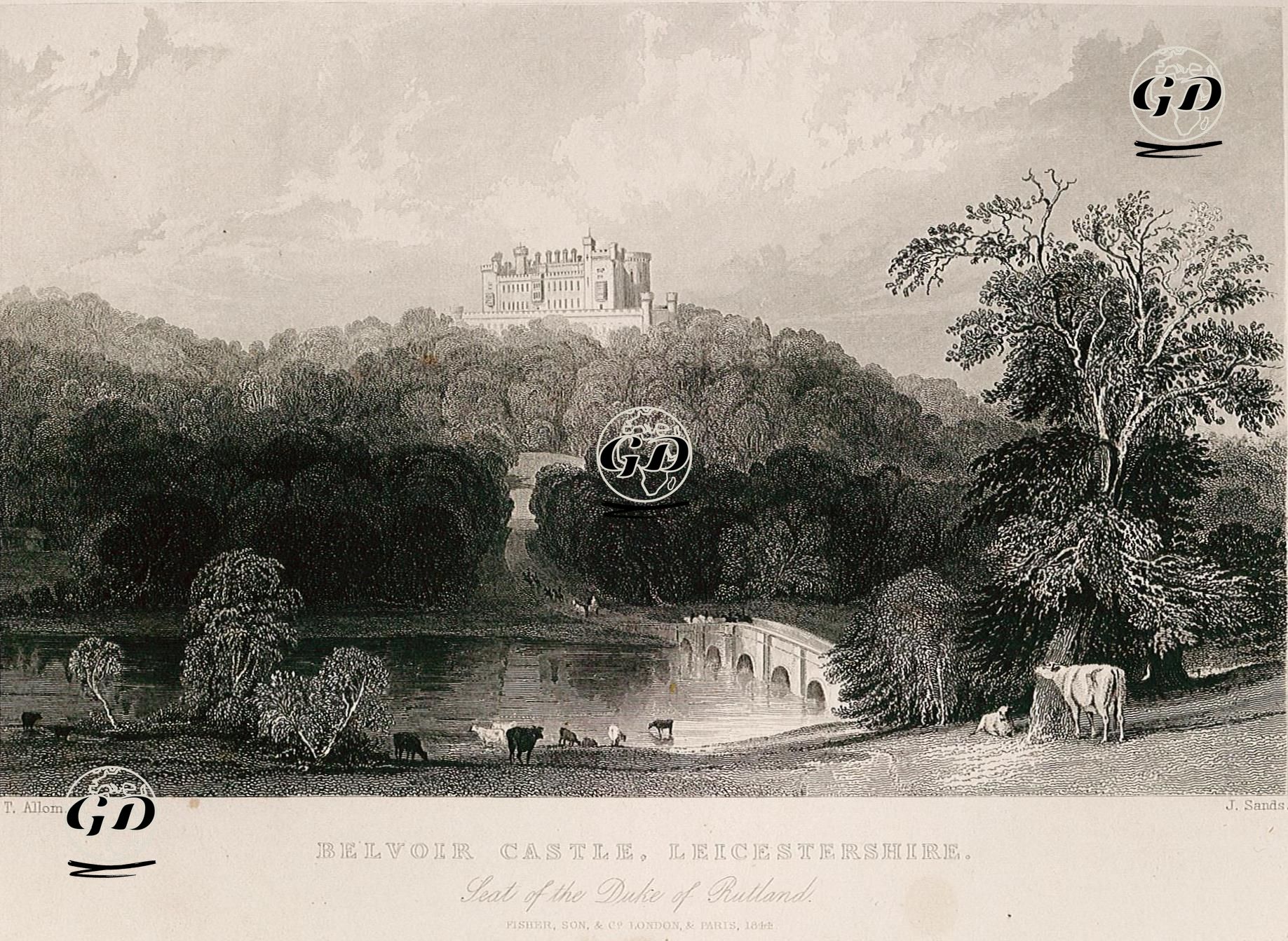 Leicestershire'de Rutland Dükünün Ev Olarak Kullandığı Belvoir Kalesi  - Thomas Allom (1804-1872) - 1844