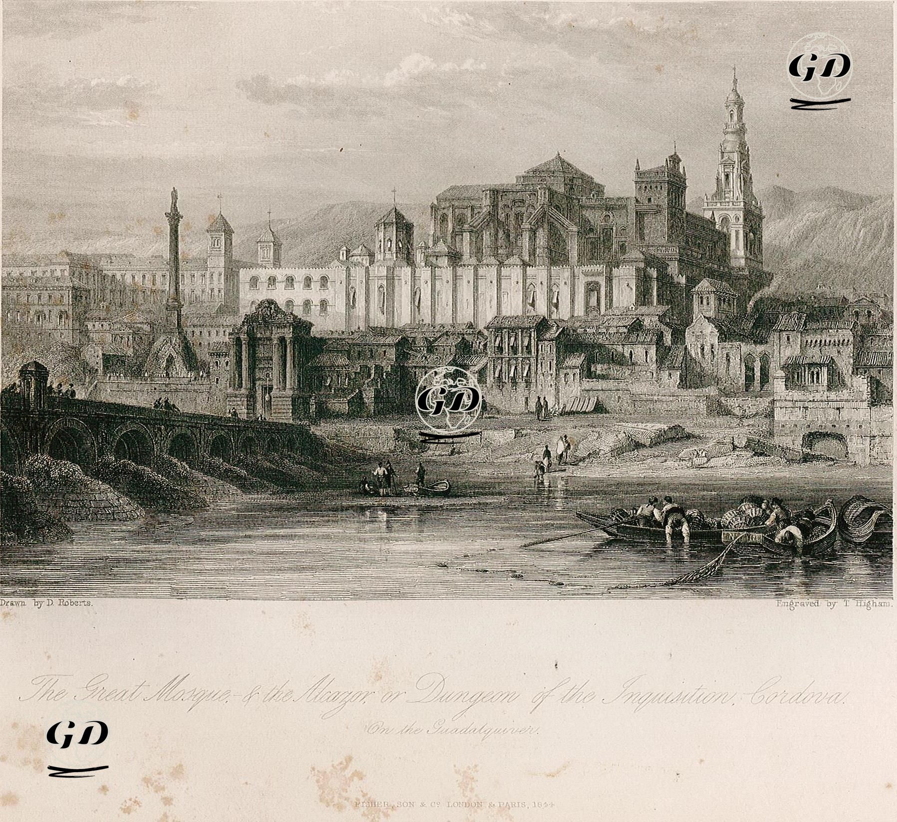 The Great Mosque & The Alcazar or Dungeon Of The Inquisition Cordova, On The Guadalquivir - David Roberts (1796-1864) - 1844