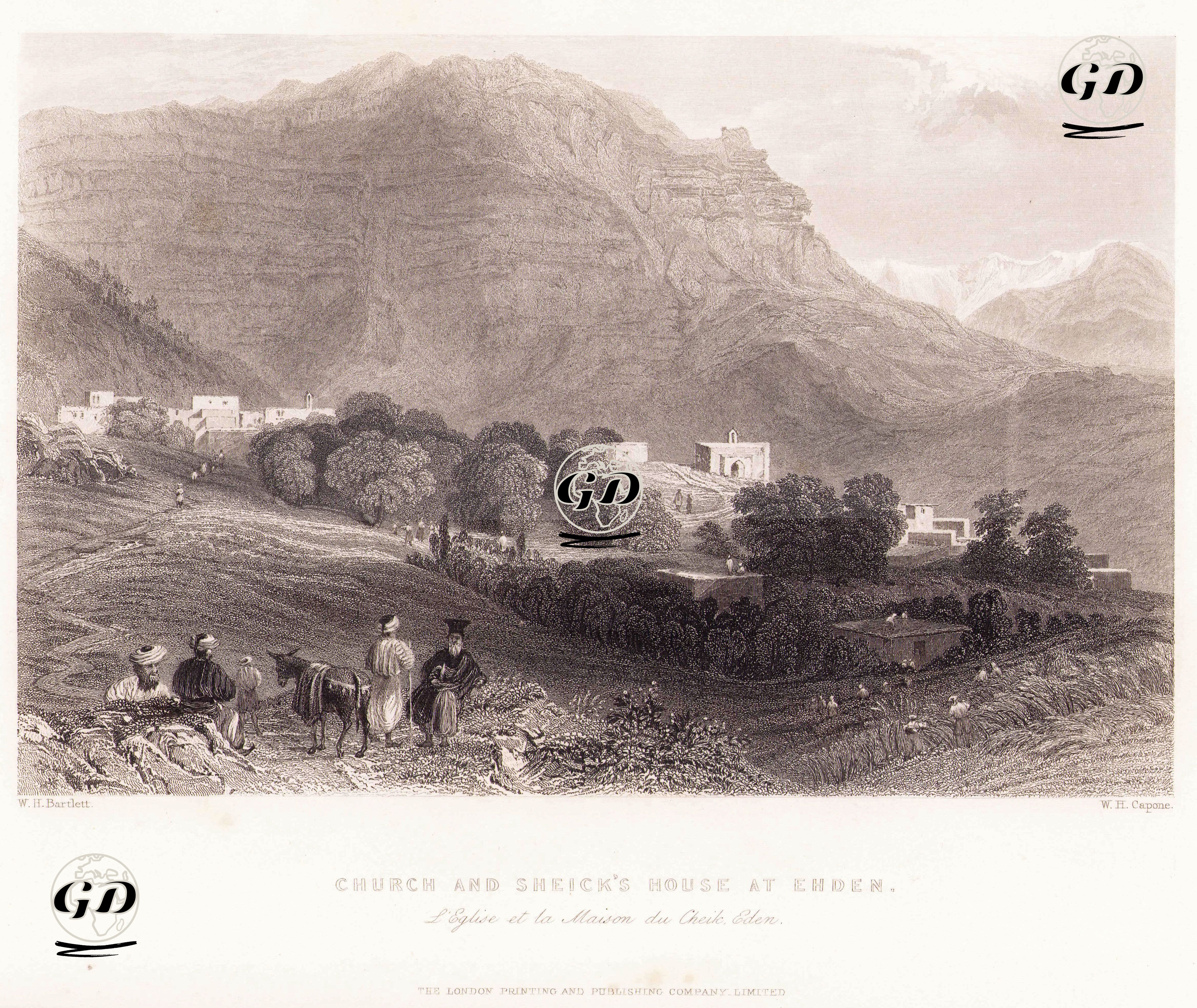 Ehden'de Kilise Ve Şeyhin Evi - William Henry Bartlett (1809-1854) - 1830's-1840's
