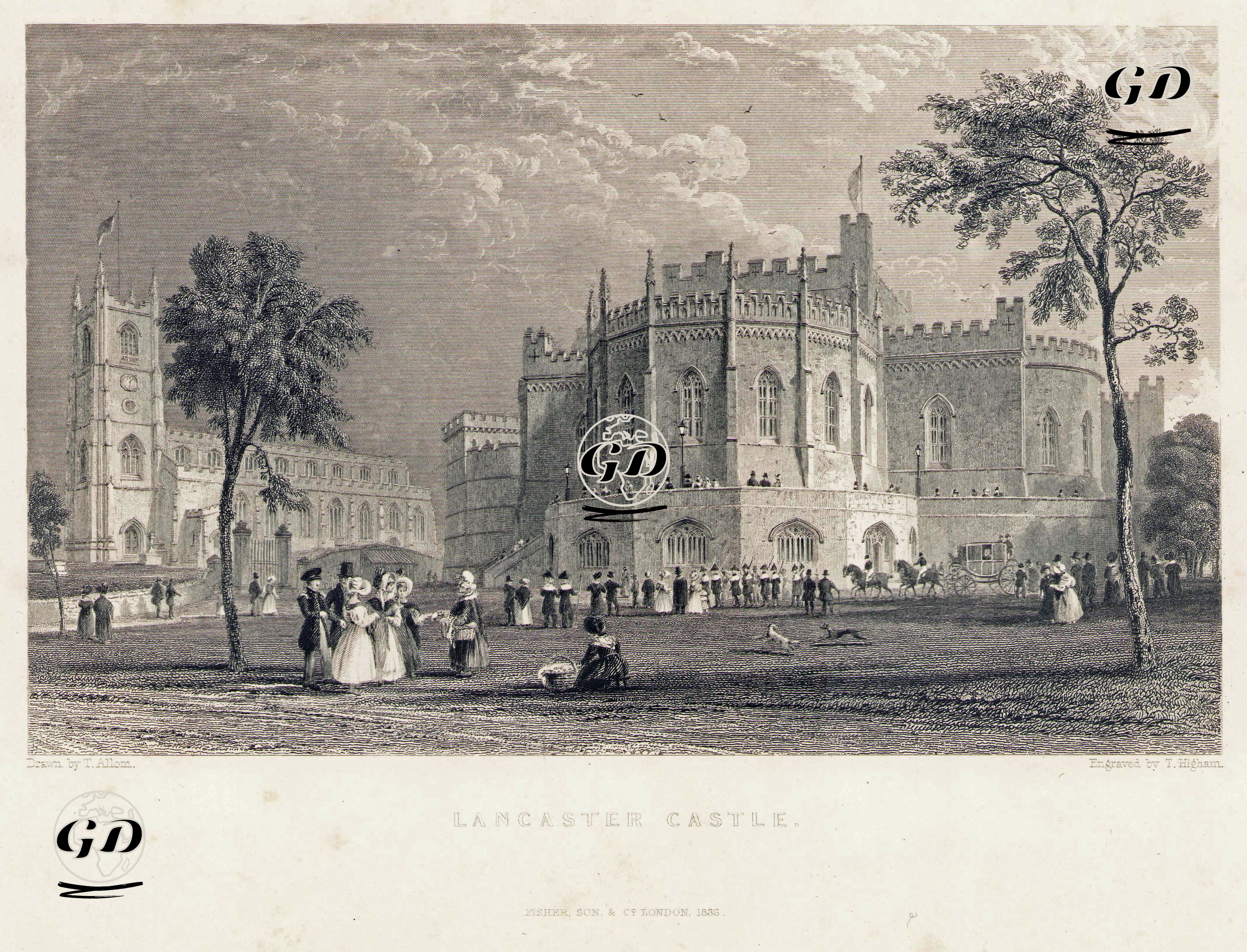 Lancaster Kalesi - Thomas Allom (1804-1872) - 1836