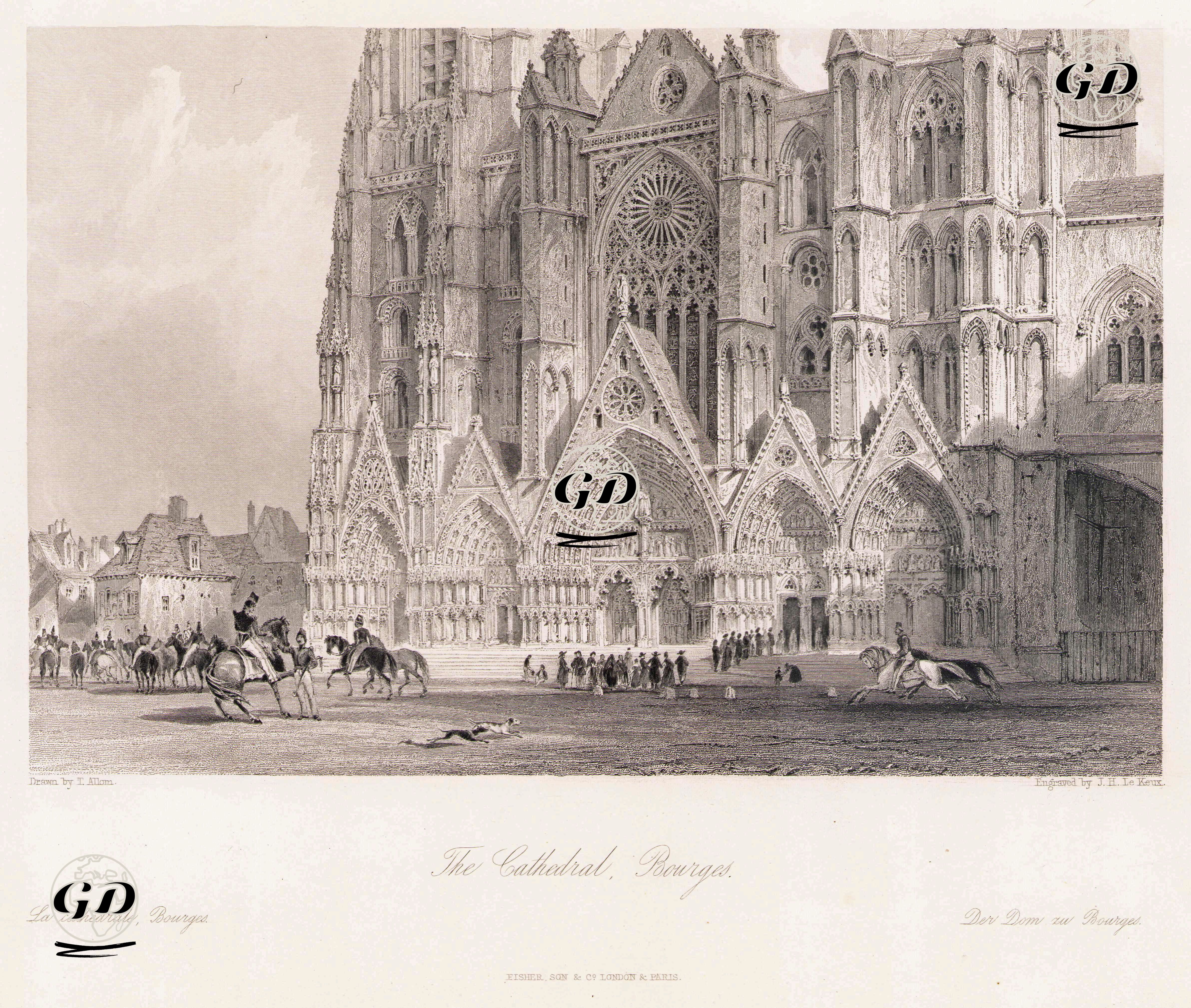 Bourges San Etienne Katedrali - Thomas Allom (1804-1872) - 1848
