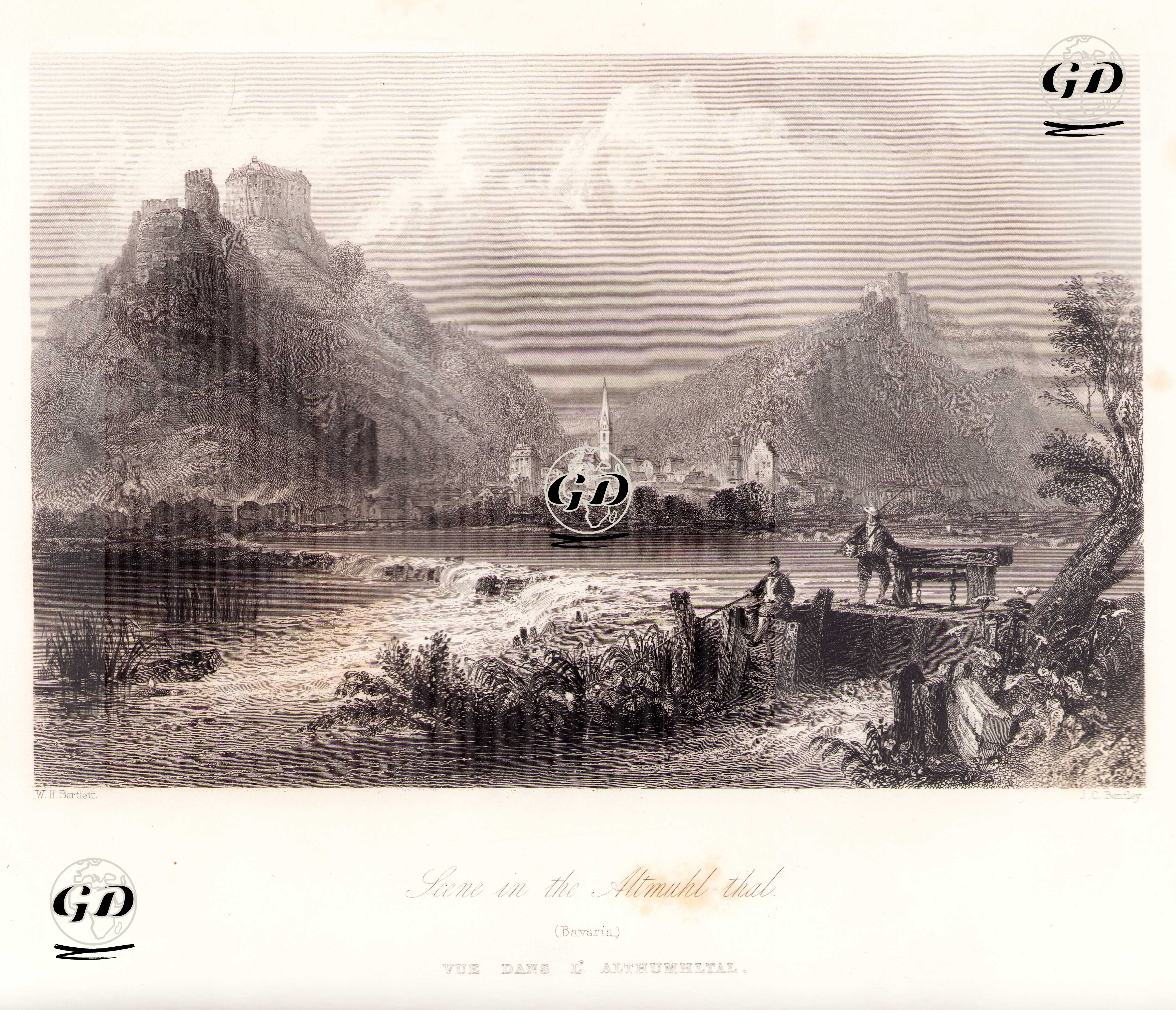 Bavyera Altmühl'den Bir Manzara - William Henry Bartlett (1809-1854) - 1854