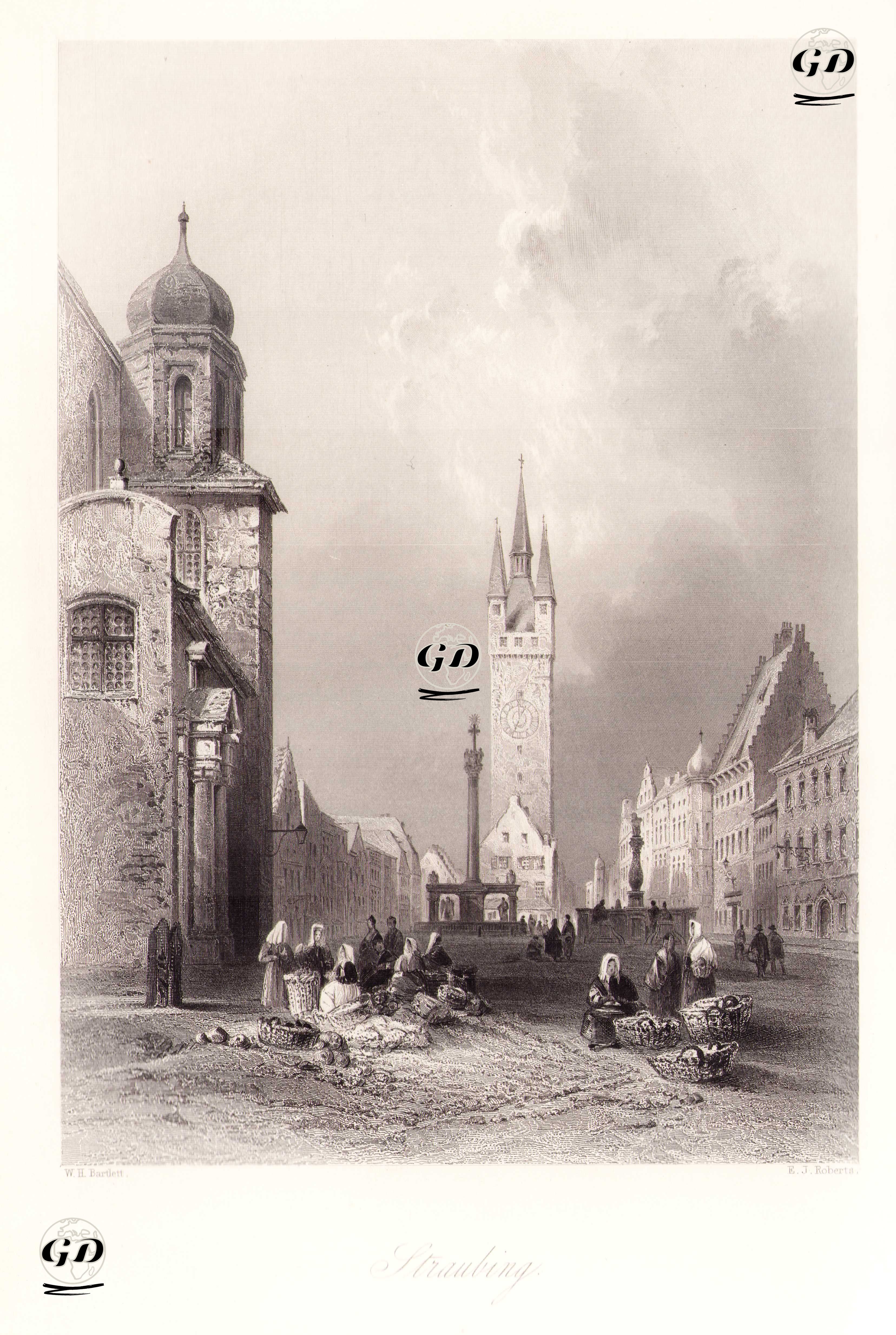 Straubing - William Henry Bartlett (1809-1854) - 1854
