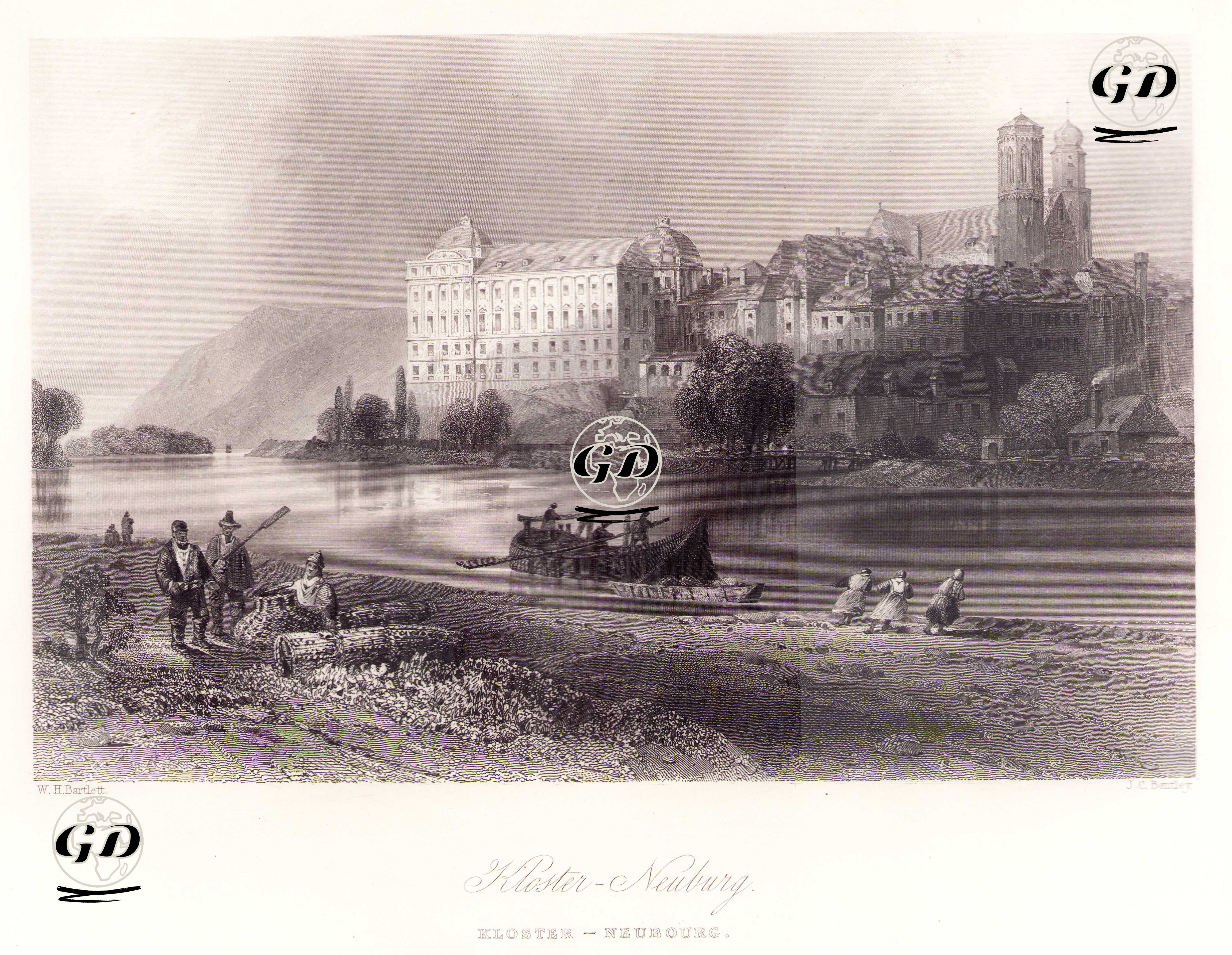 Klosterneuburg Şehri - William Henry Bartlett (1809-1854) - 1854