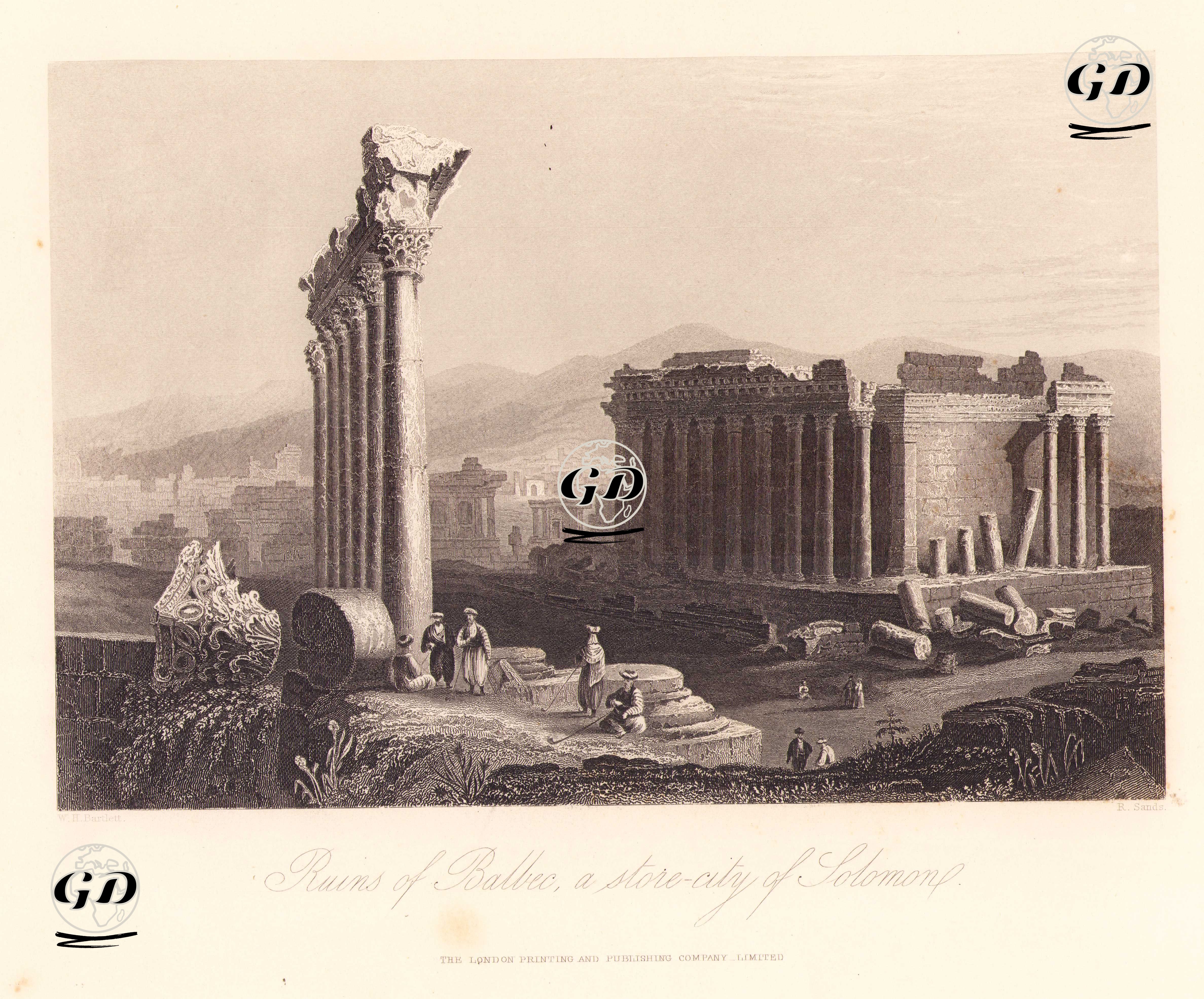 Baalbek Antik Şehrinin Kalıntıları, Hazreti Süleyman'ın Zengin Şehri - William Henry Bartlett (1809-1854) - 1846