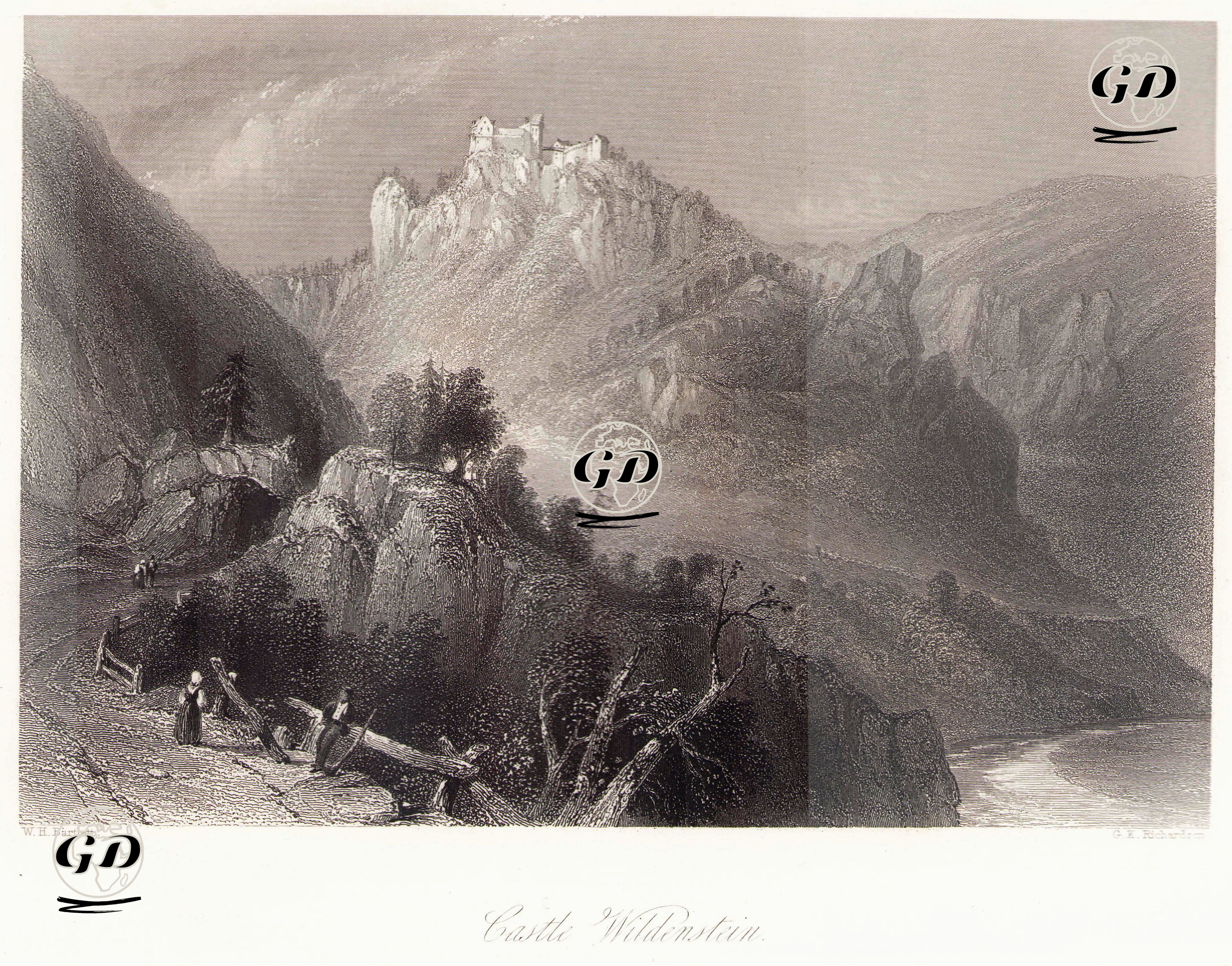 Wildenstein Kalesi Harabeleri - William Henry Bartlett (1809-1854) - 1854