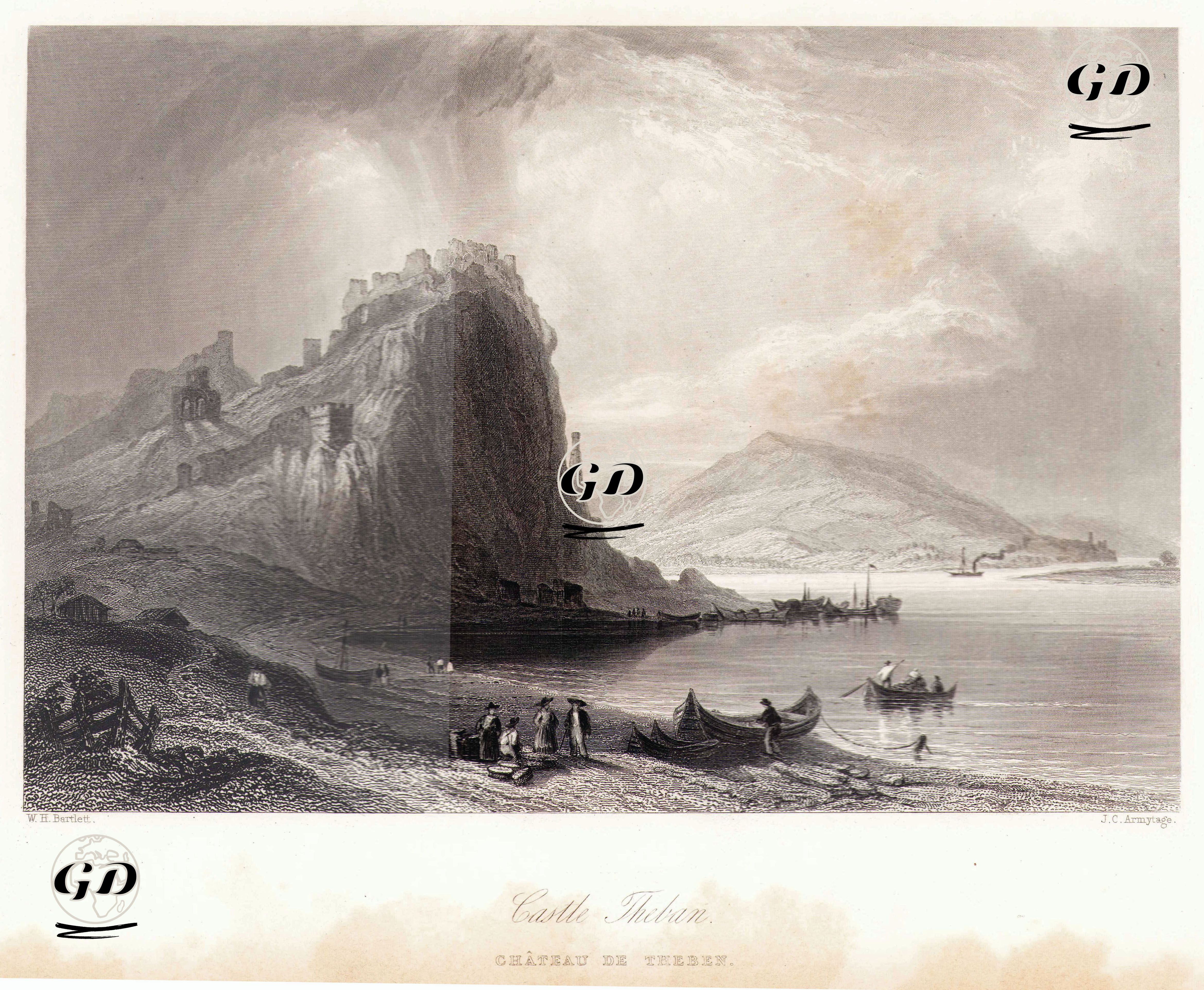 Tuna Nehri Üzerinde Devin Kalesi - William Henry Bartlett (1809-1854) - 1854