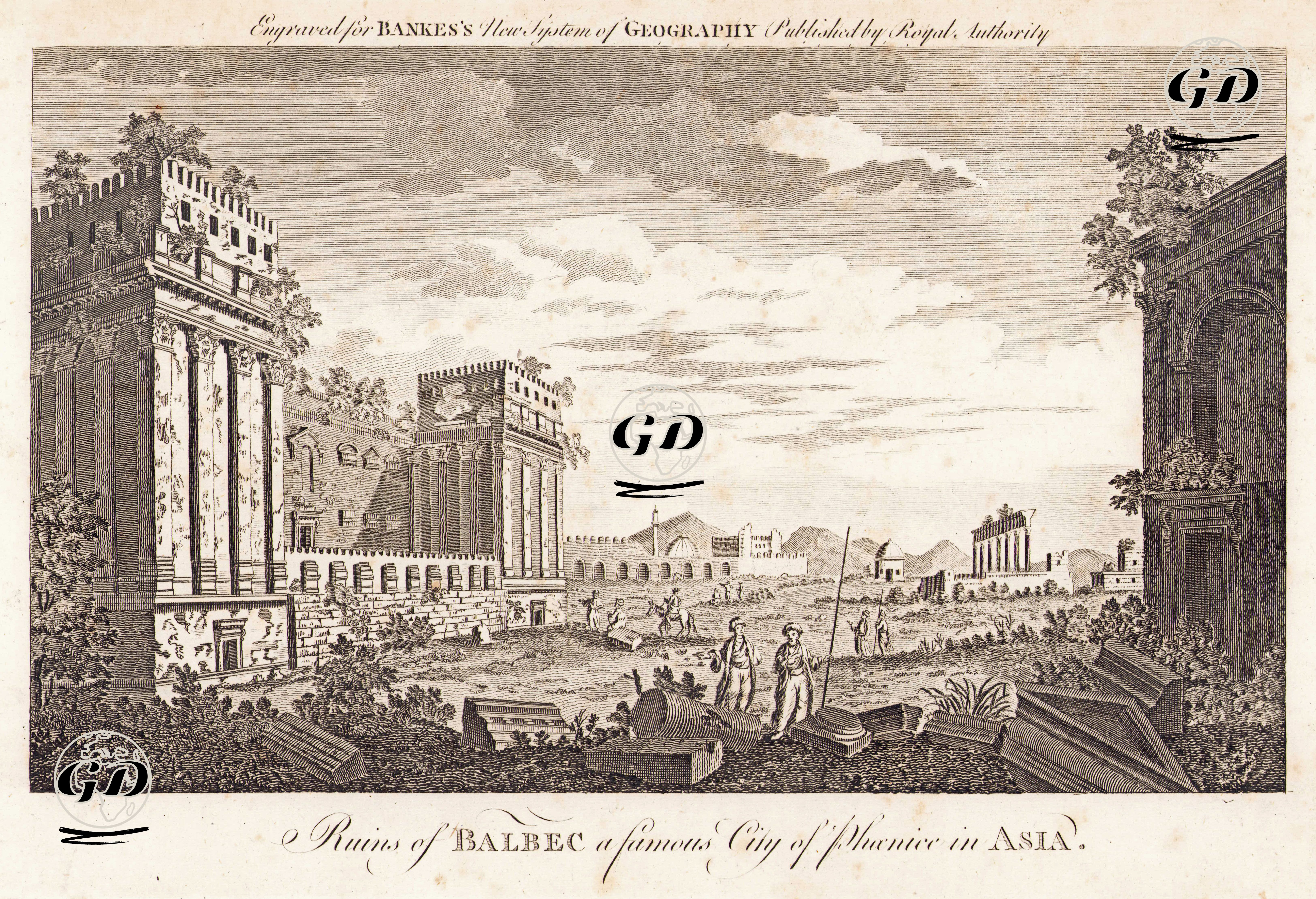 Asyadaki Phoenice'nin Meşhur Şehri Baalbek Antik Şehri'nin Kalıntıları Ve Bacchuss Tapınağı -  - 1787