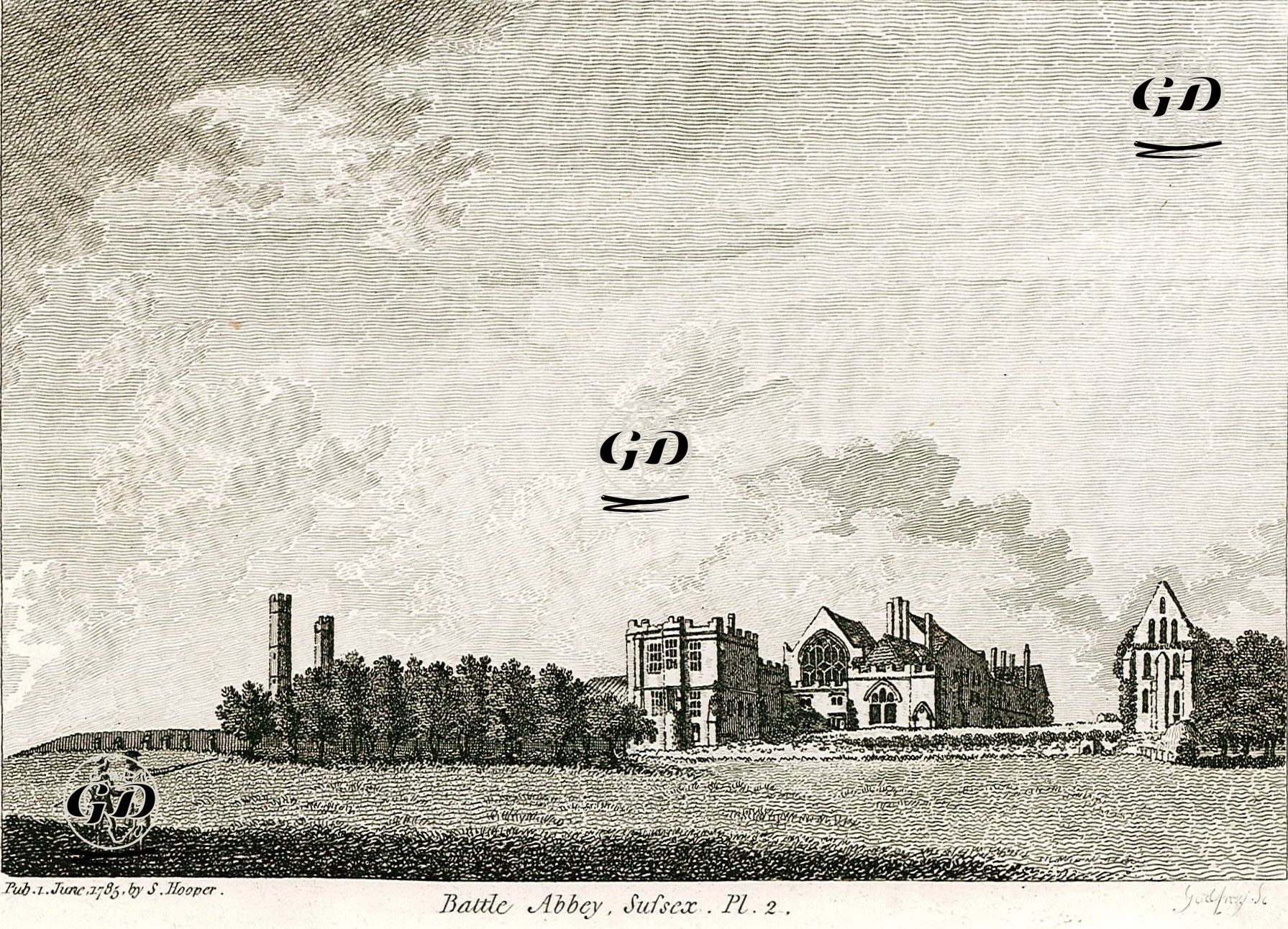 Battle Abbey, Sussex, Pl.2  -  - 1785