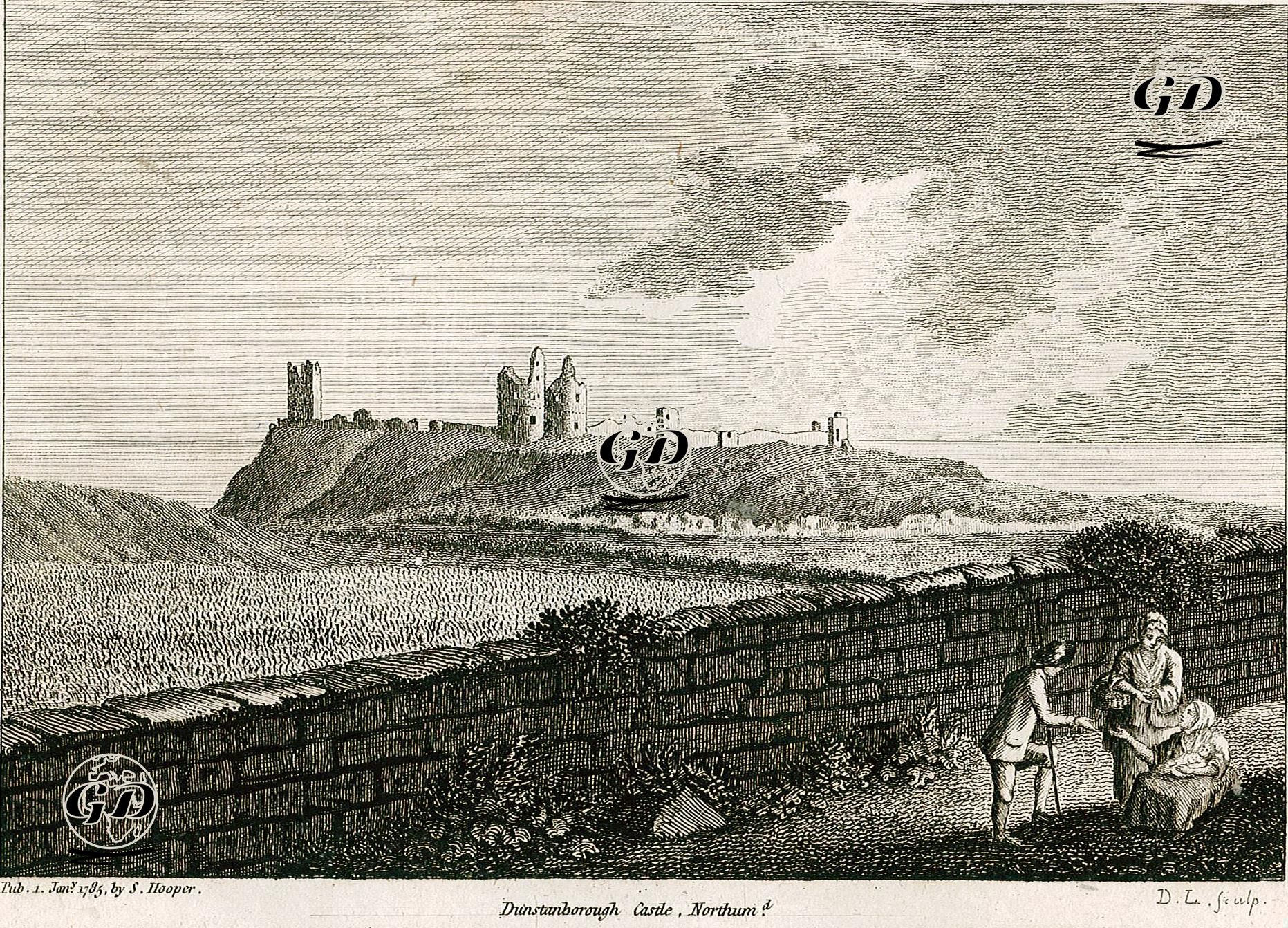 Dunstanburgh Kalesi, Northumberland -  - 1785