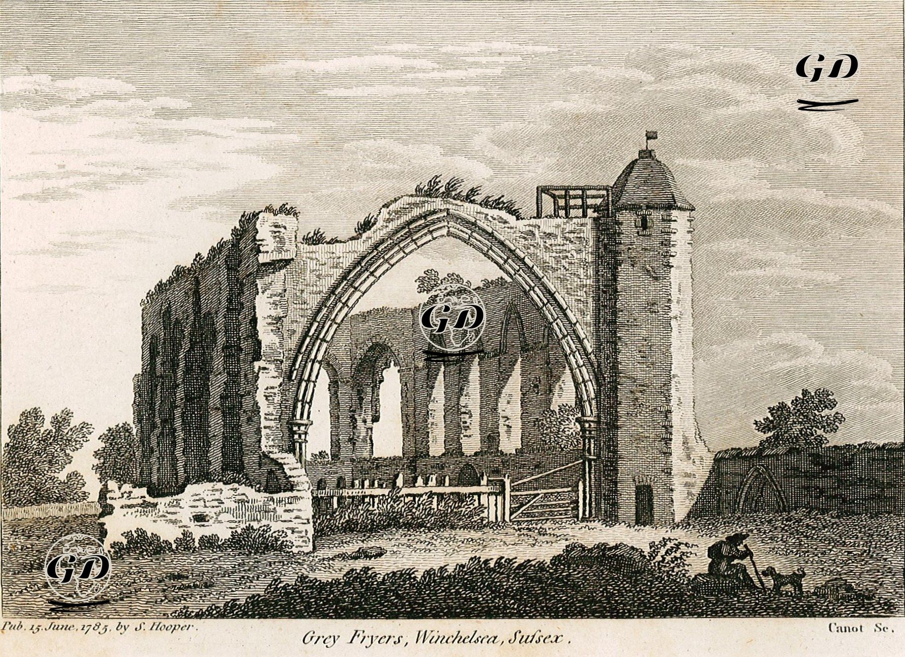 Greyfriars Manastırı, Winchelsea, Sussex -  - 1785