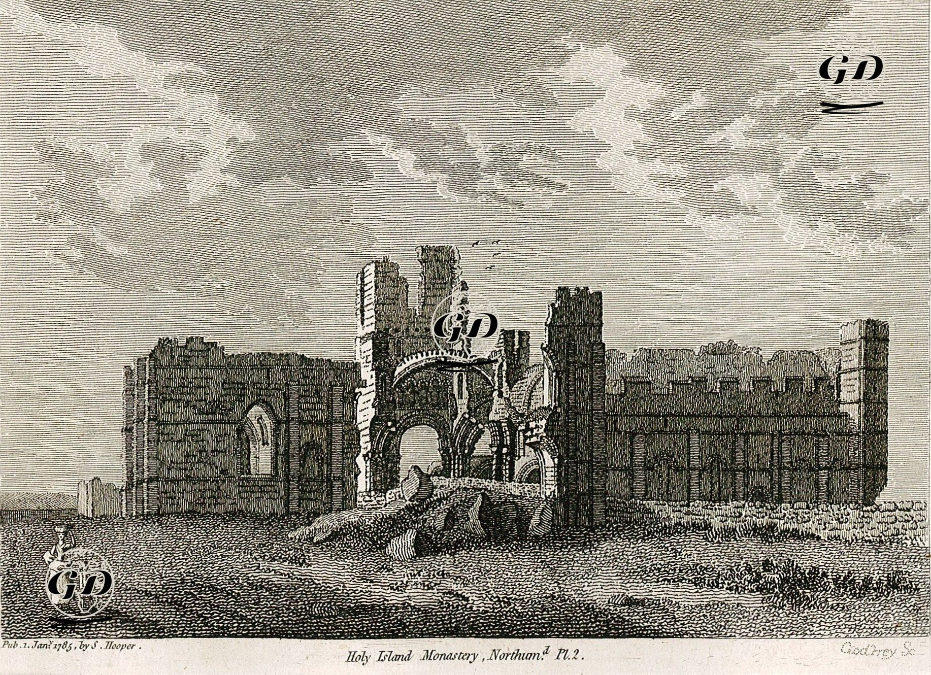 Lindesfarne Adası (Kutsal Ada) Manastırı, Northumberland, Pl.2 -  - 1785