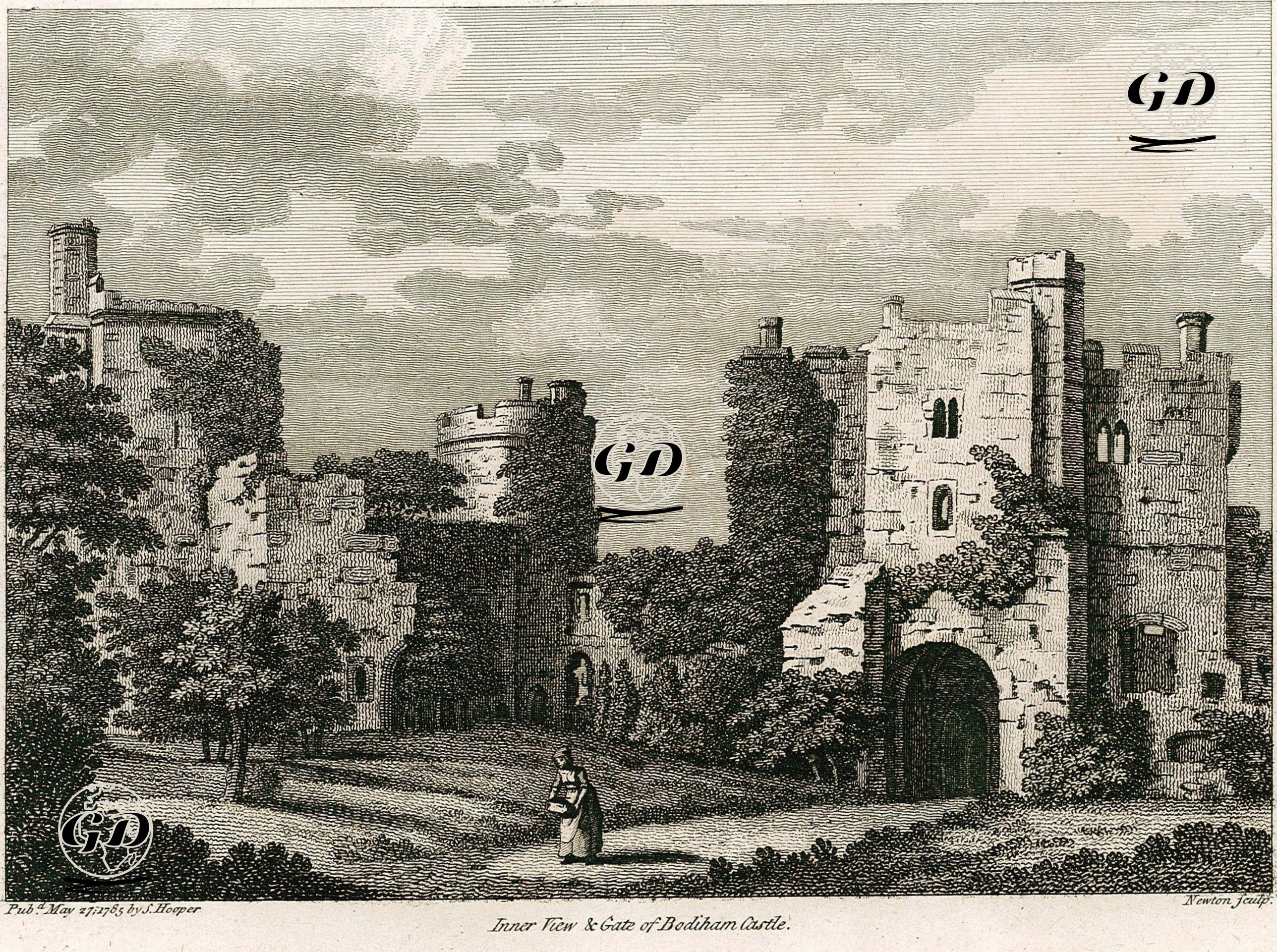 inner View & Gate Of Bodiham Castle -  - 1785