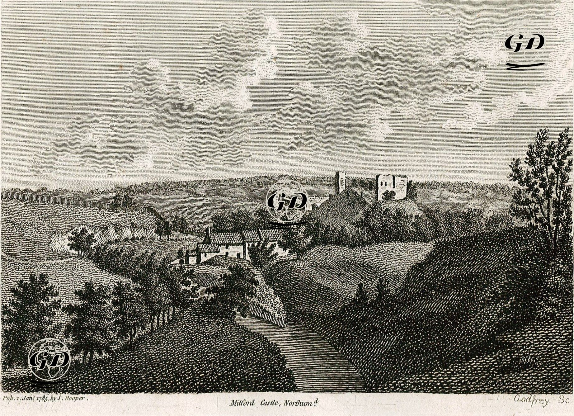 Mitford Kalesi, Northumberland -  - 1785
