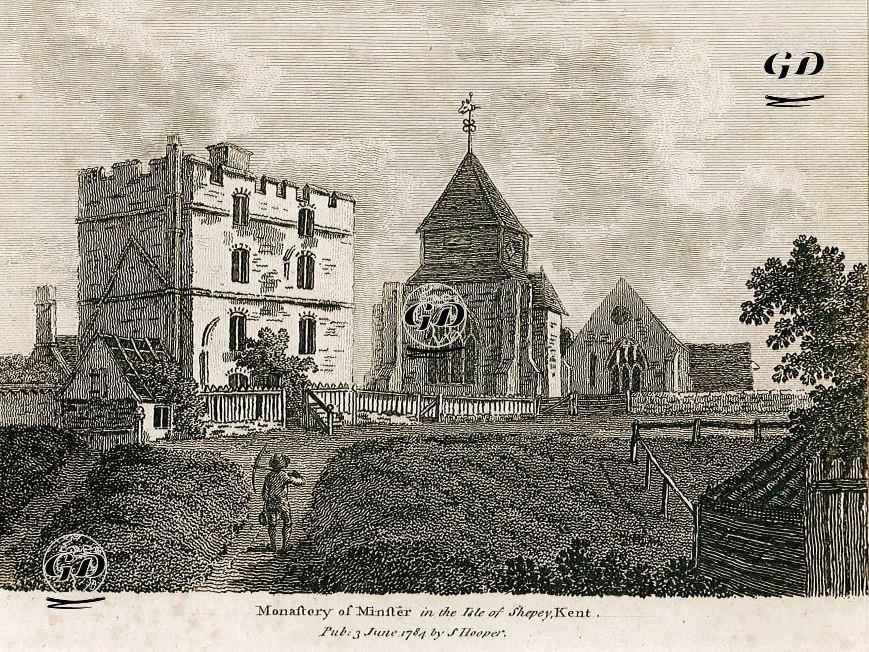 Isle of Sheppey Adasındaki Minster Manastırı, Kent -  - 1784