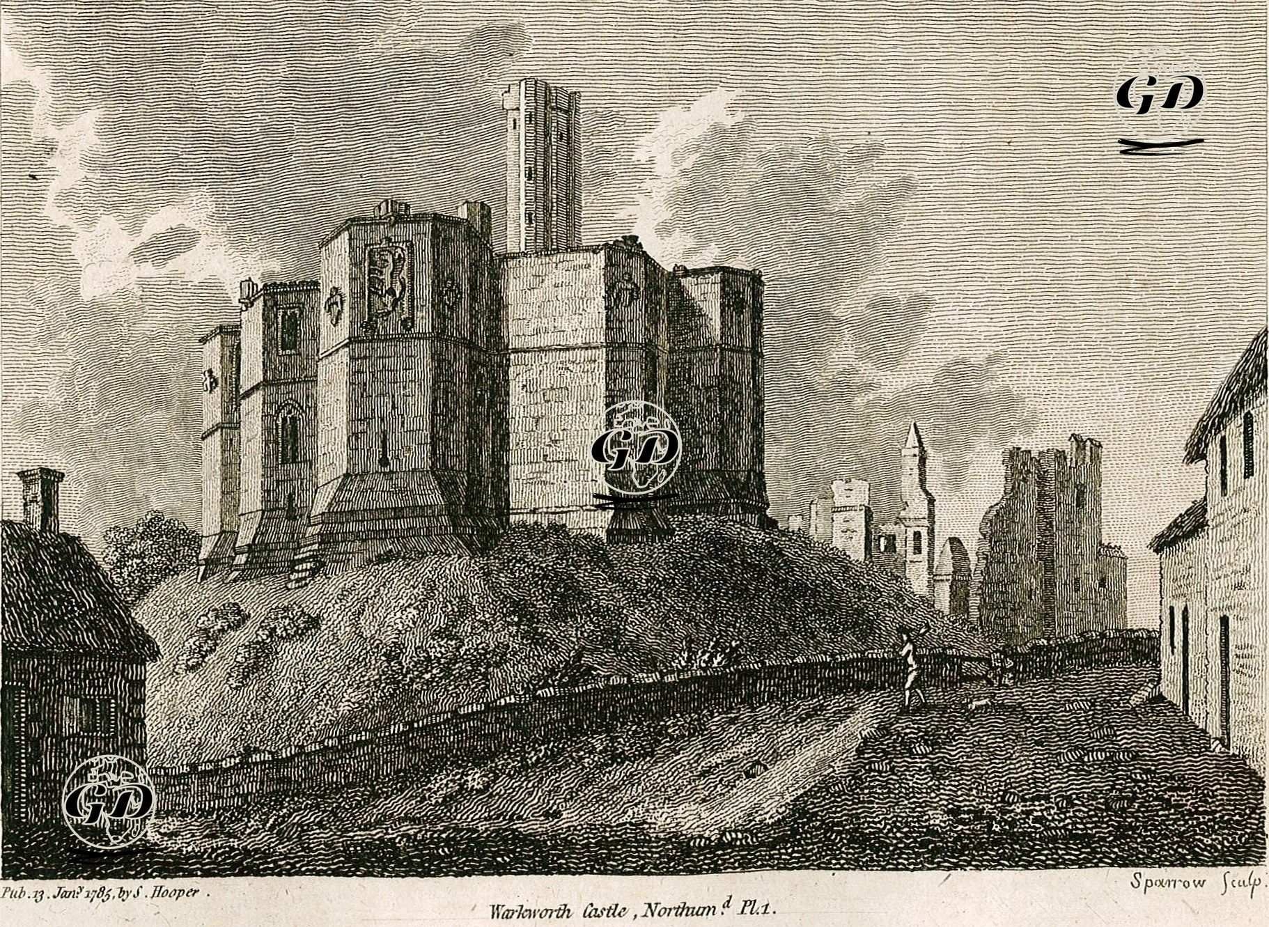 Warkworth Kalesi, Northumberland, Pl.1 -  - 1785