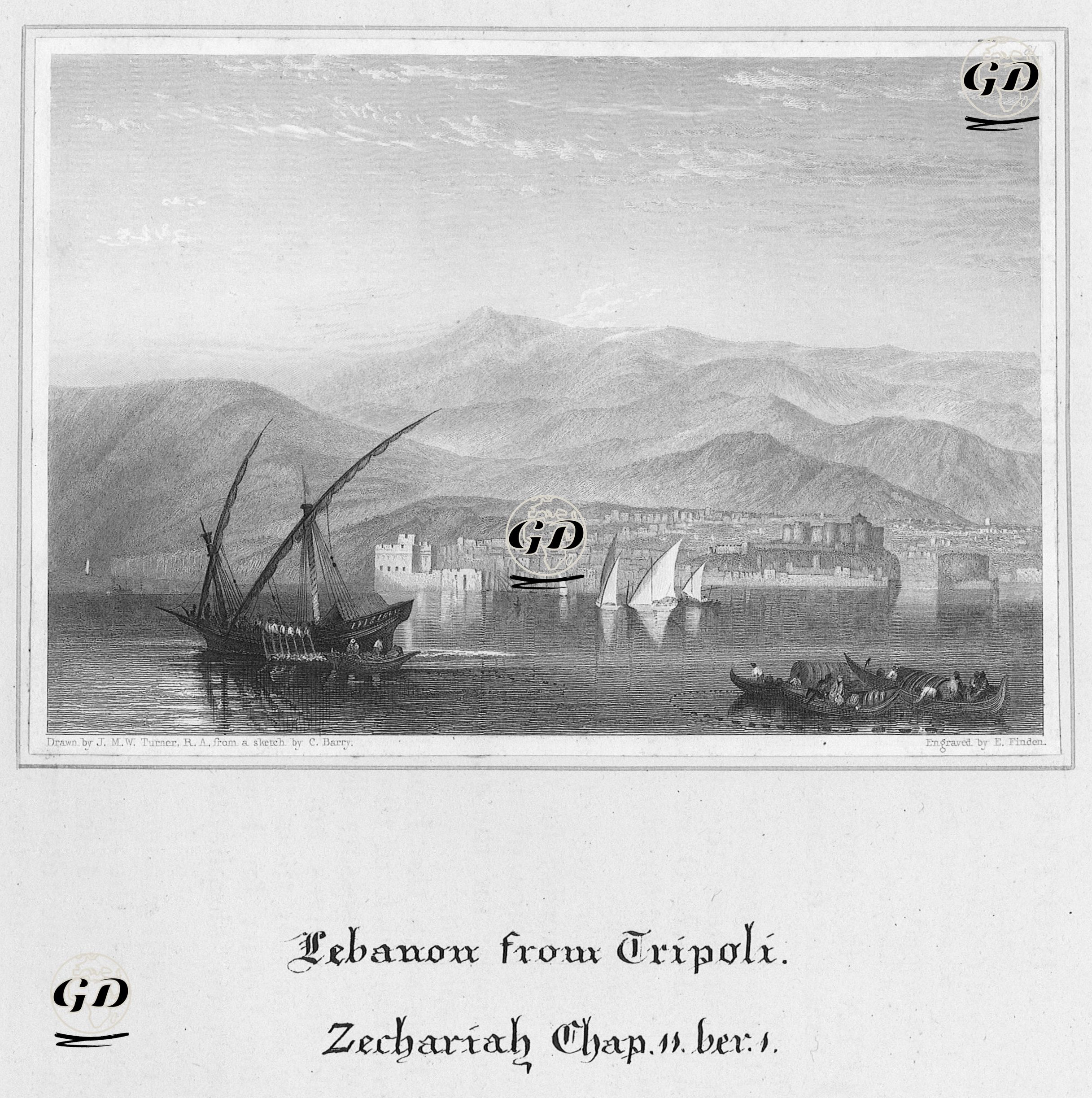 Trablusşam'dan Lübnan Dağları - Joseph Mallord William Turner (1775-1851) - 1836