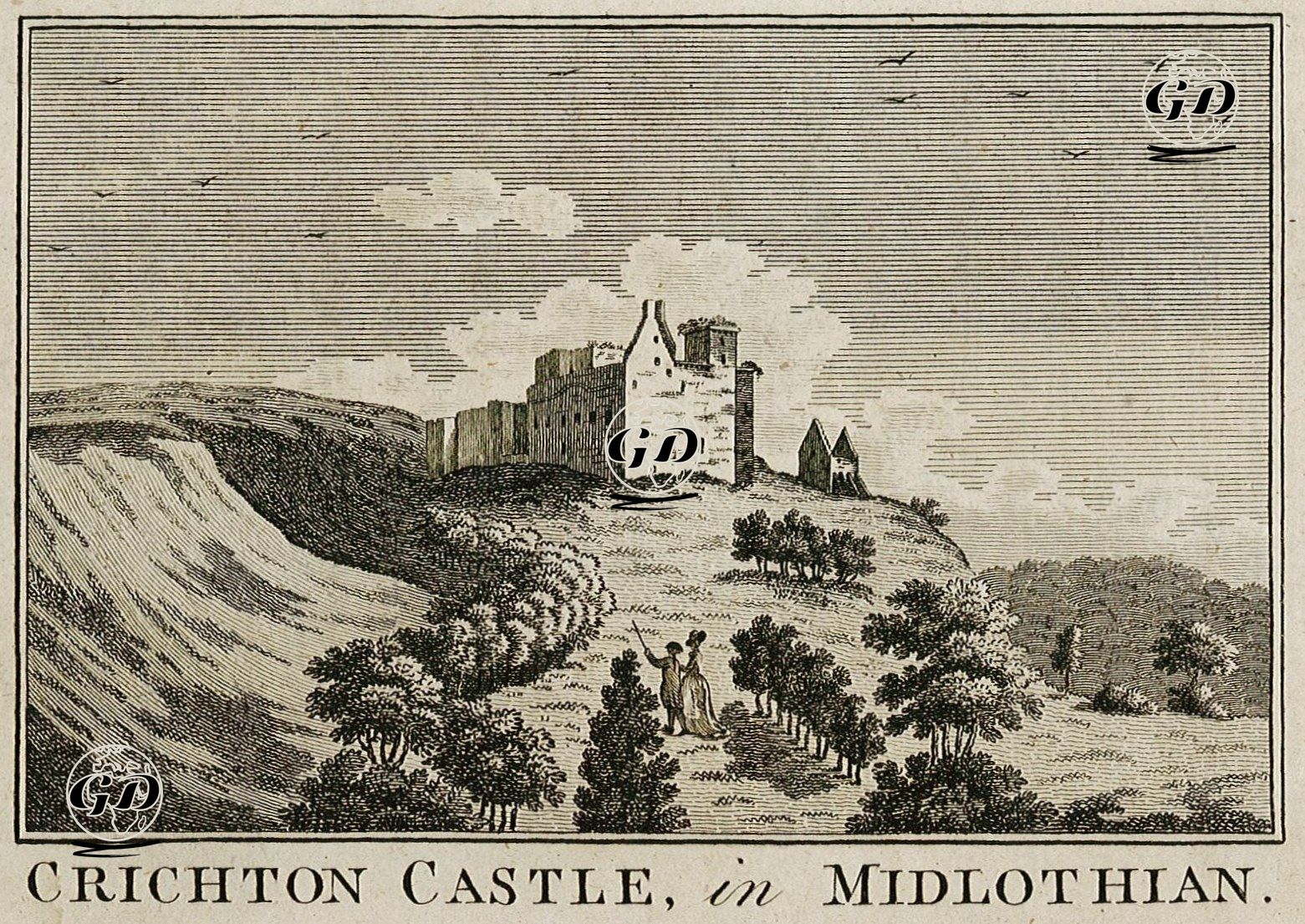 Crichton Kalesi, Midlothian -  - 1786