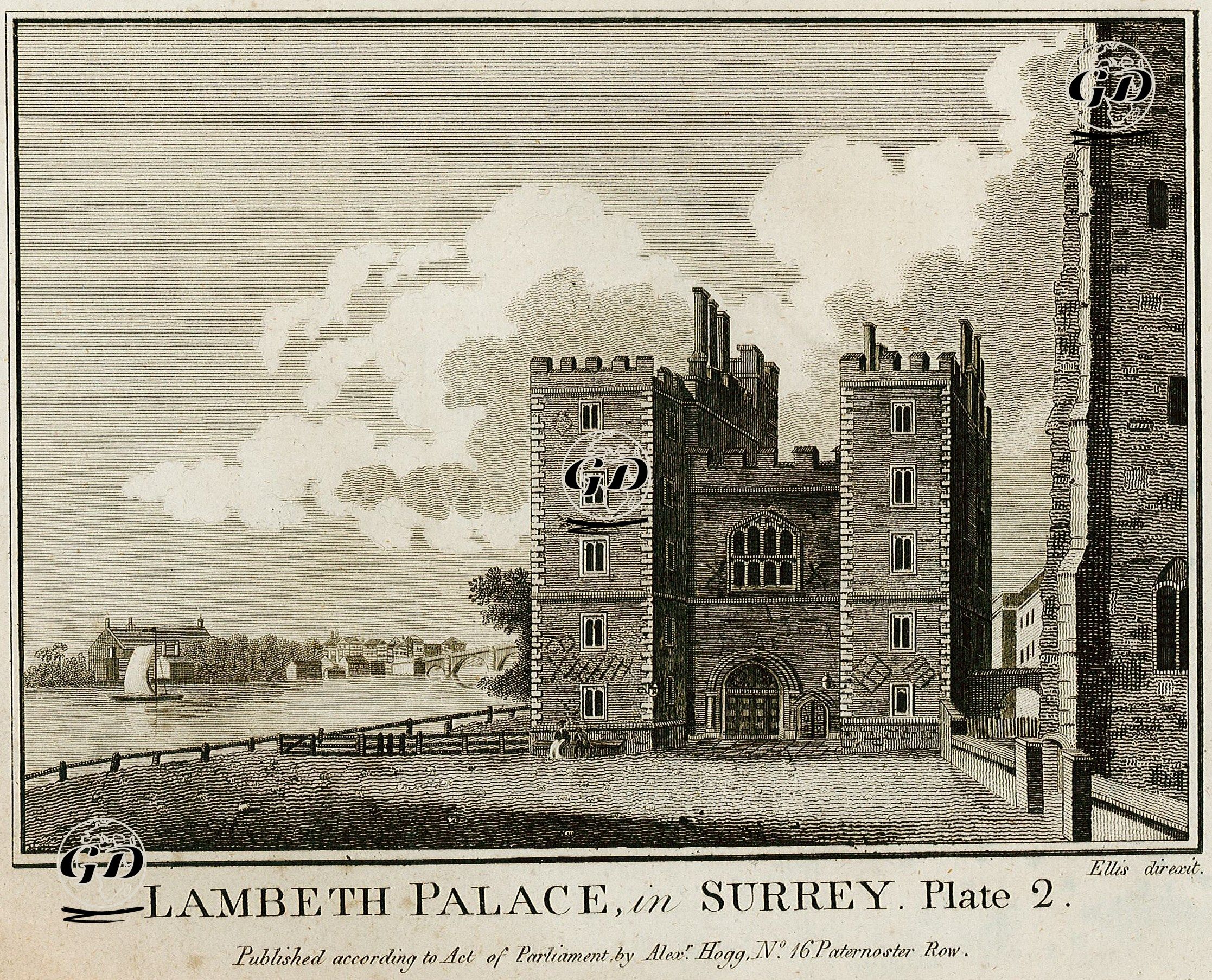 Lambeth Sarayı, Surrey, Plate 2 -  - 1786